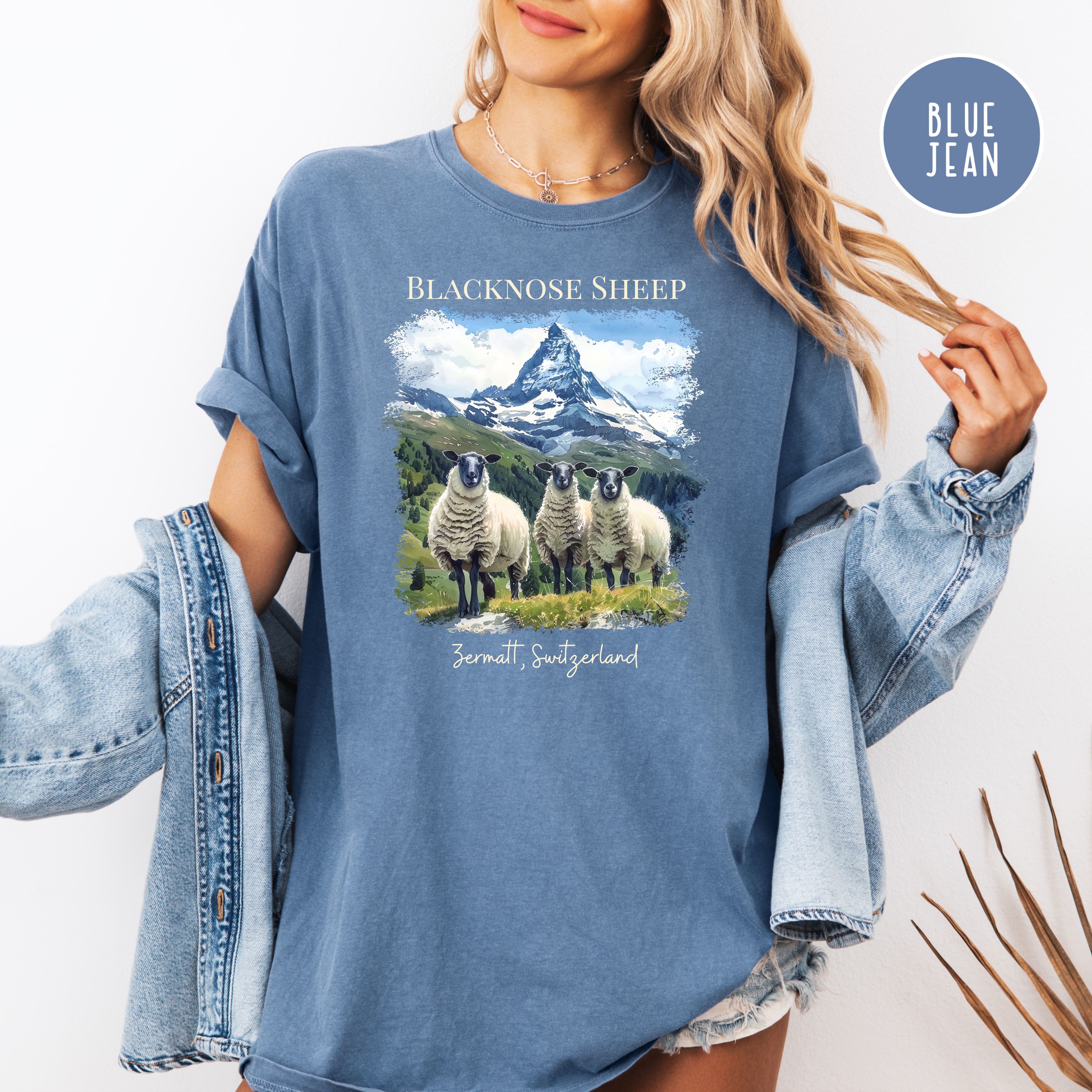 Blacknose Sheep in Zermatt Switzerland Comfort Colors Matterhorn Swiss Alps Vacation Gift Tee