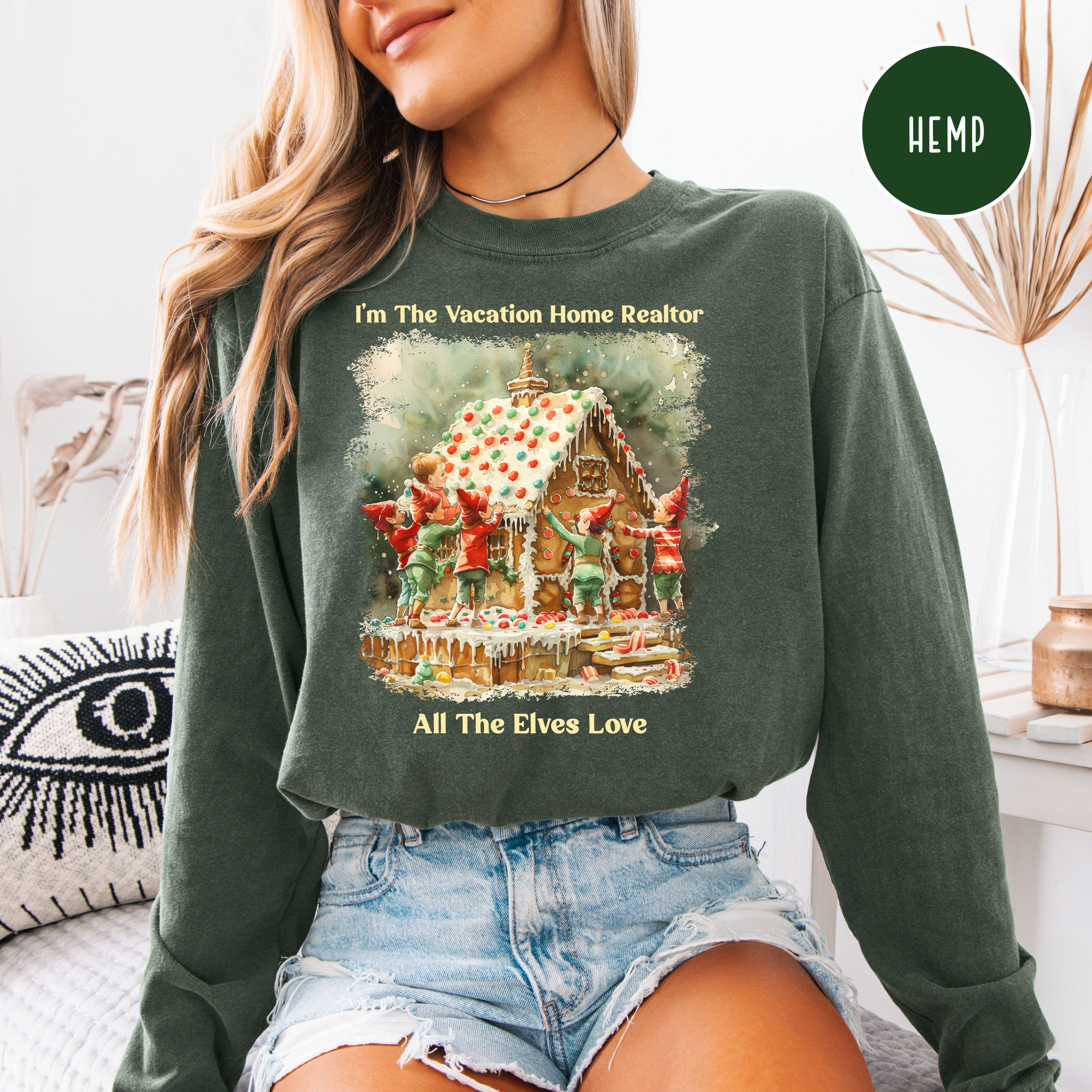 Vacation Home Realtor Unisex Christmas Comfort Colors Long Sleeve Tee