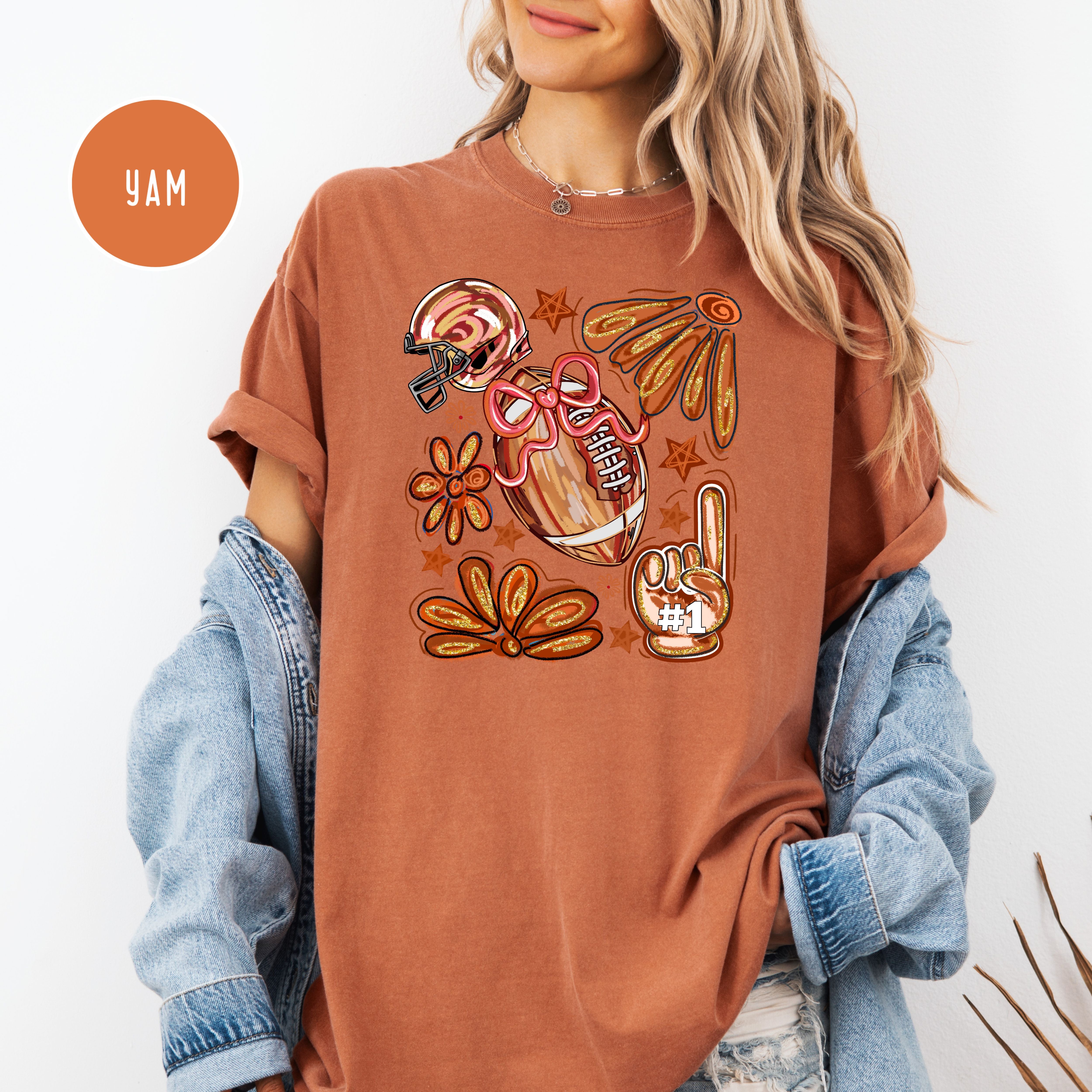 Football Party Comfort Colors Football Game Day Shirt