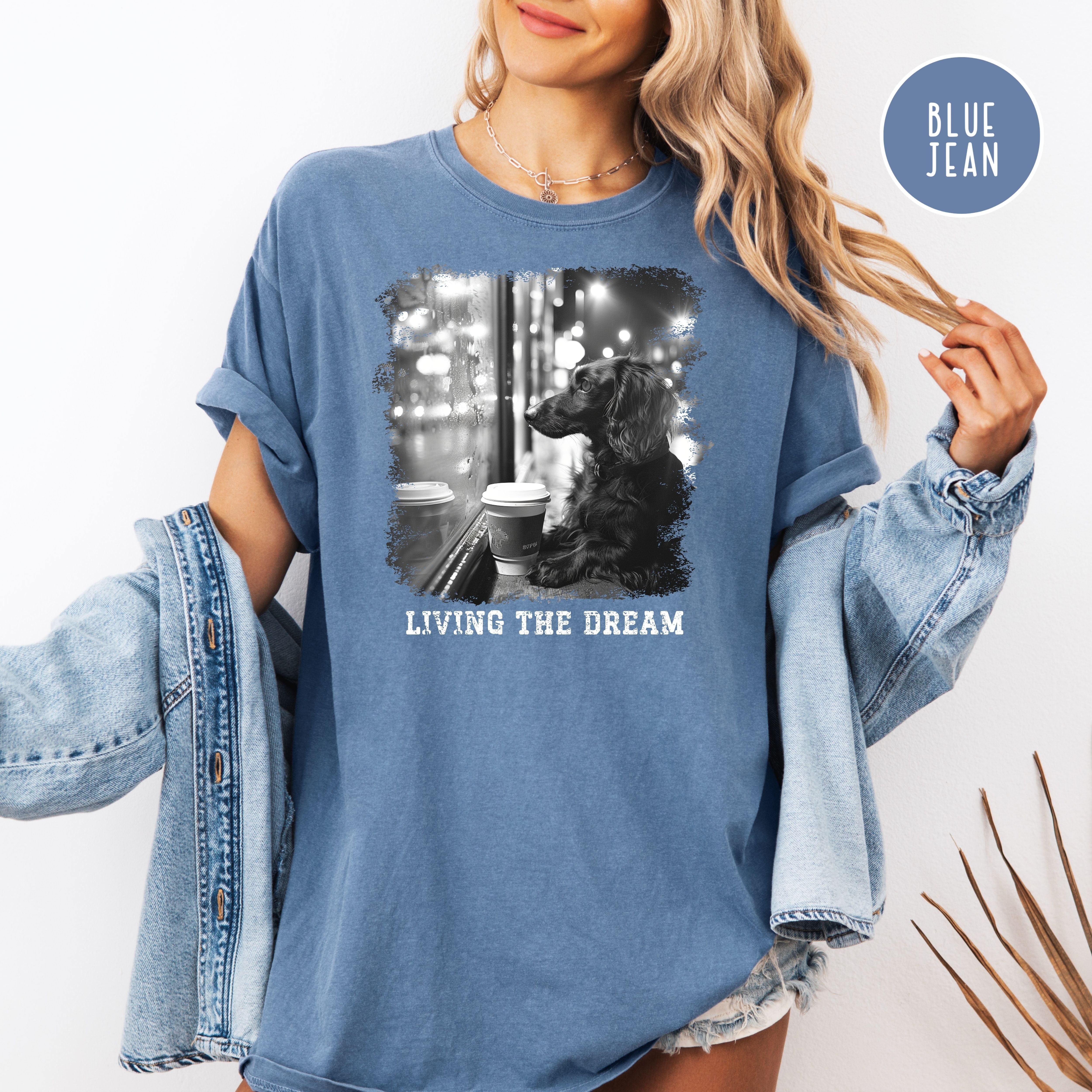 Dachshund Mama Comfort Colors T-Shirt, Doxie Lover Tee Shirt, Living The Dream Wiener Dog Shirt, Sausage Dog, Funny Dog Lover Shirt