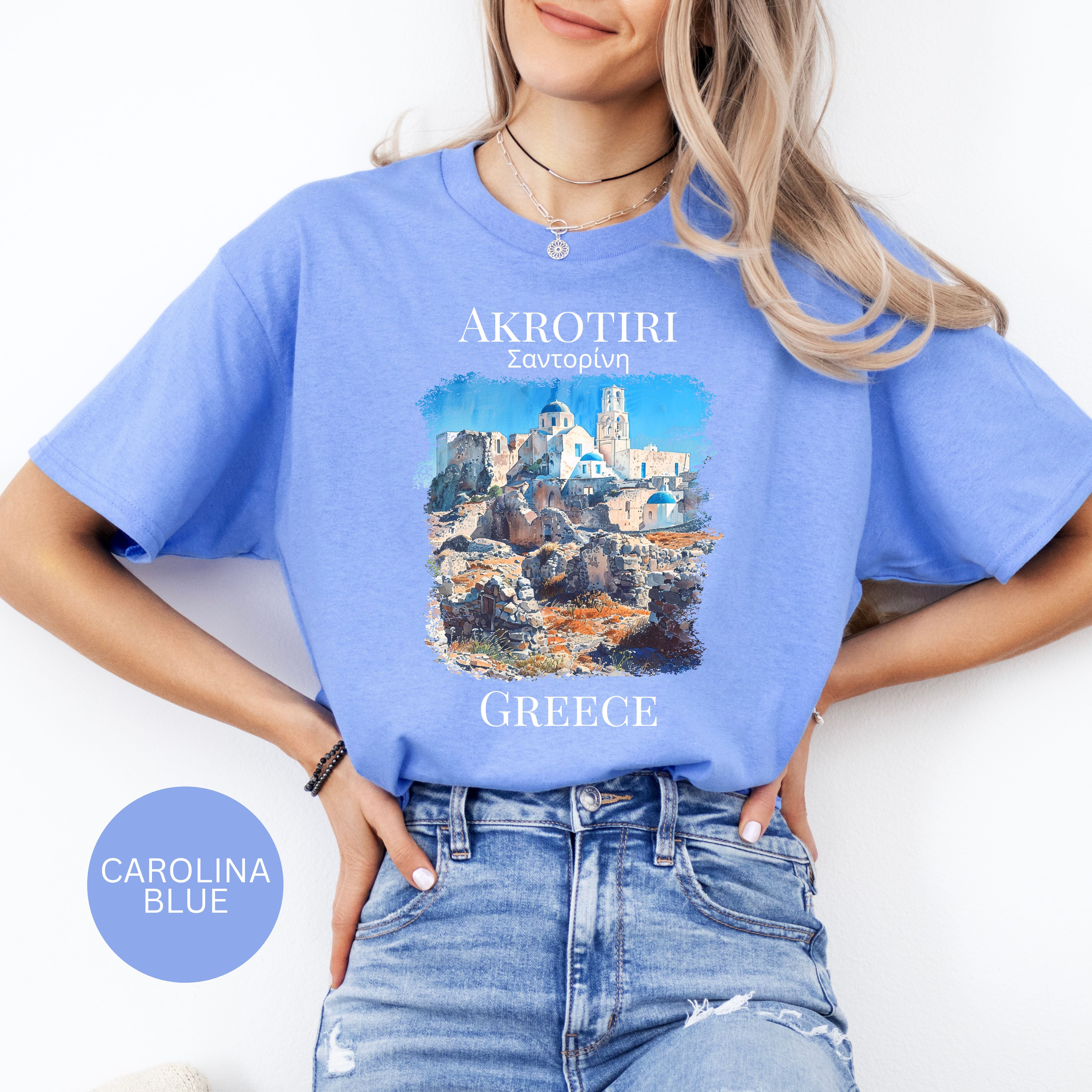 Akrotiri Ancient Ruins Santorini Greece Soft-Style Adult Unisex Tee