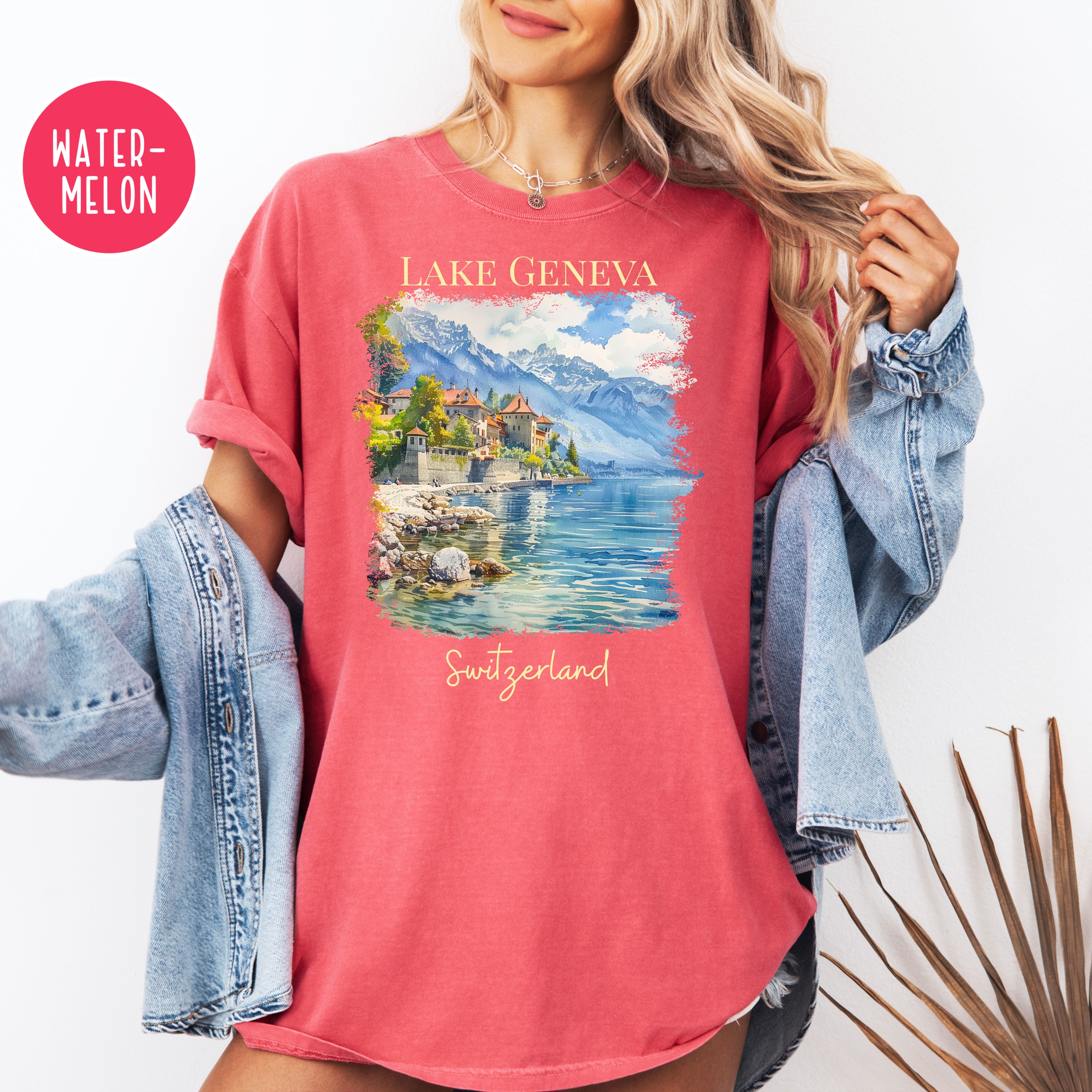Lake Geneva Switzerland Comfort Colors Adult Unisex Vacation Gift Tee