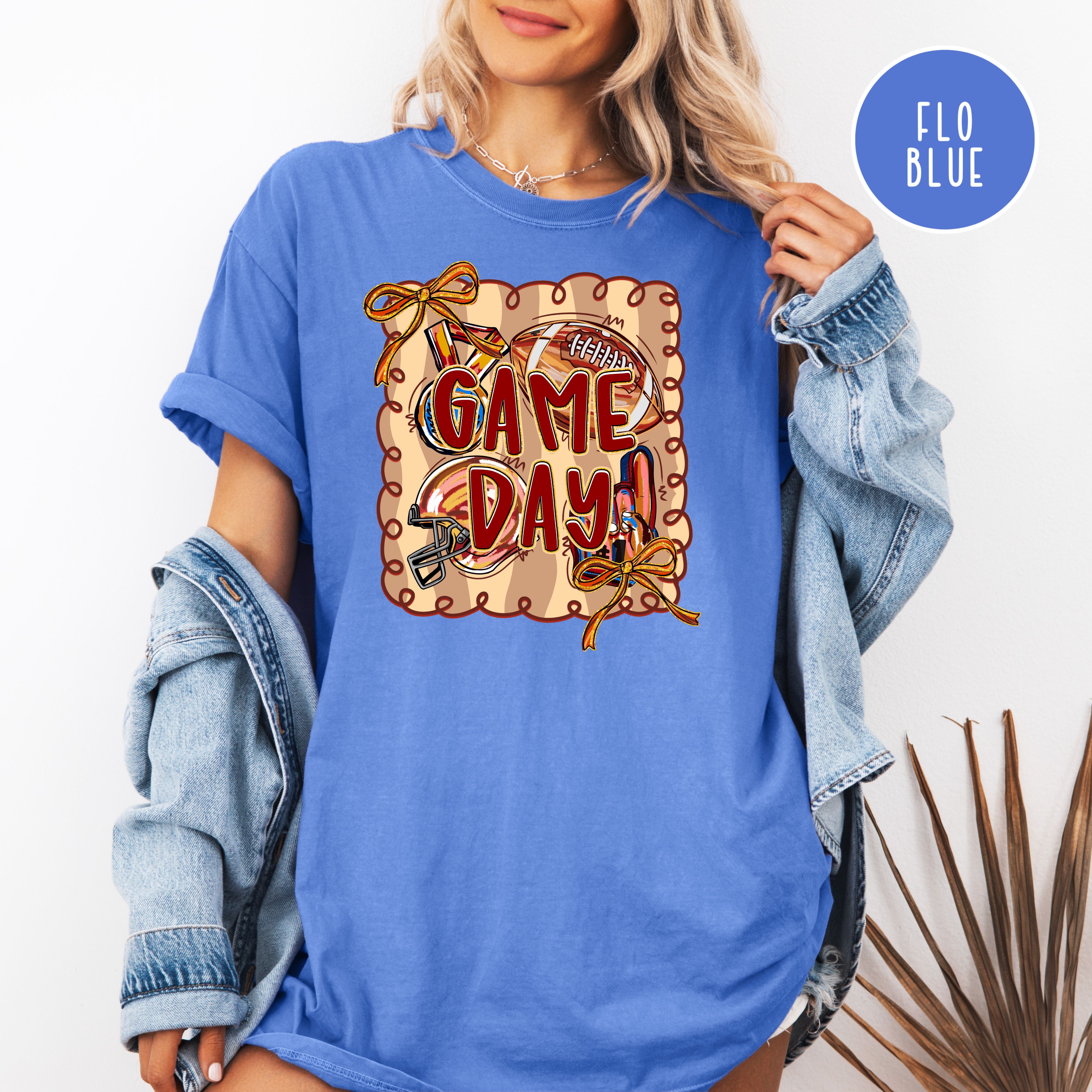 Game Day Comfort Colors Football Party Shirts