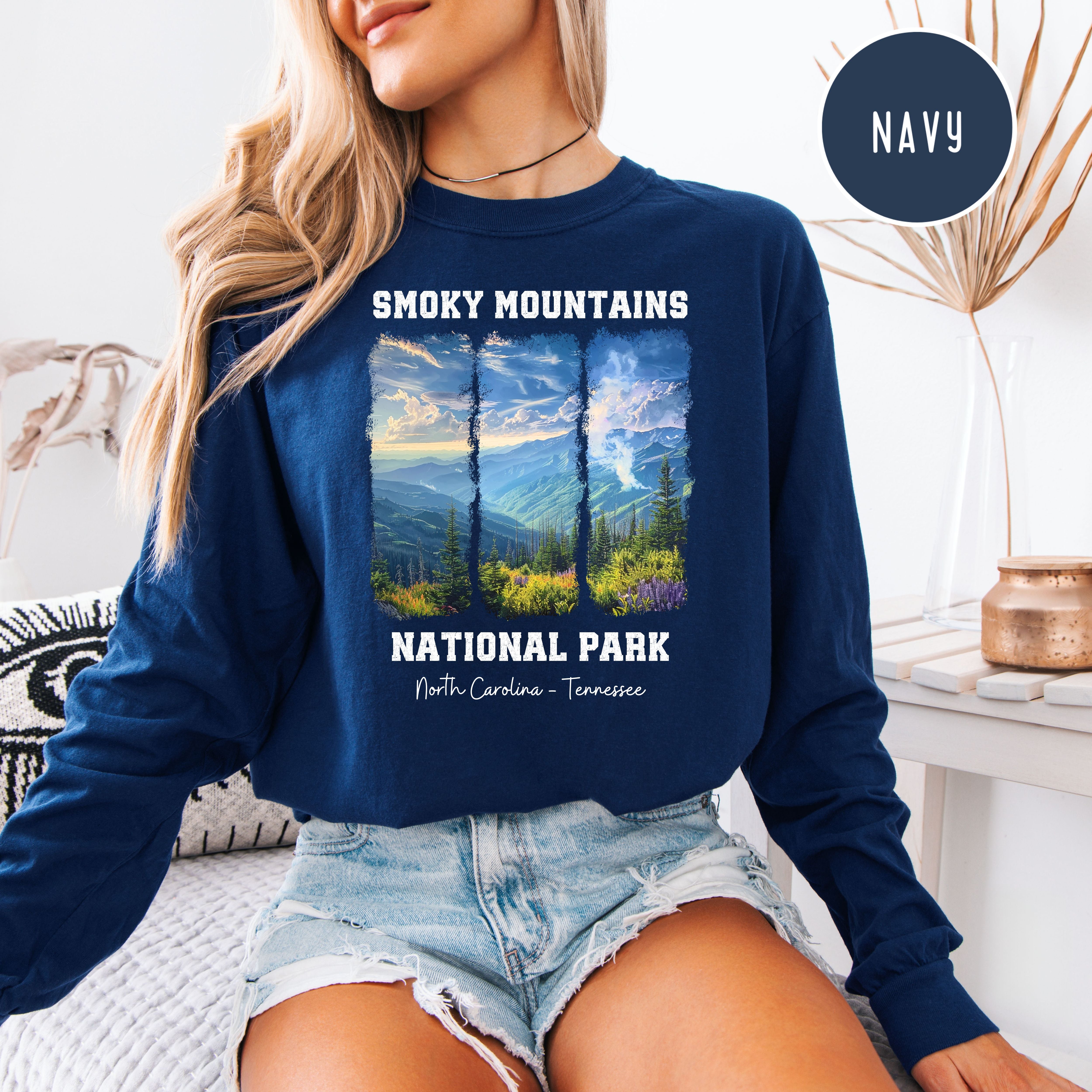 Smoky Mountains National Park Comfort Colors Long Sleeve Unisex Tee Shirt