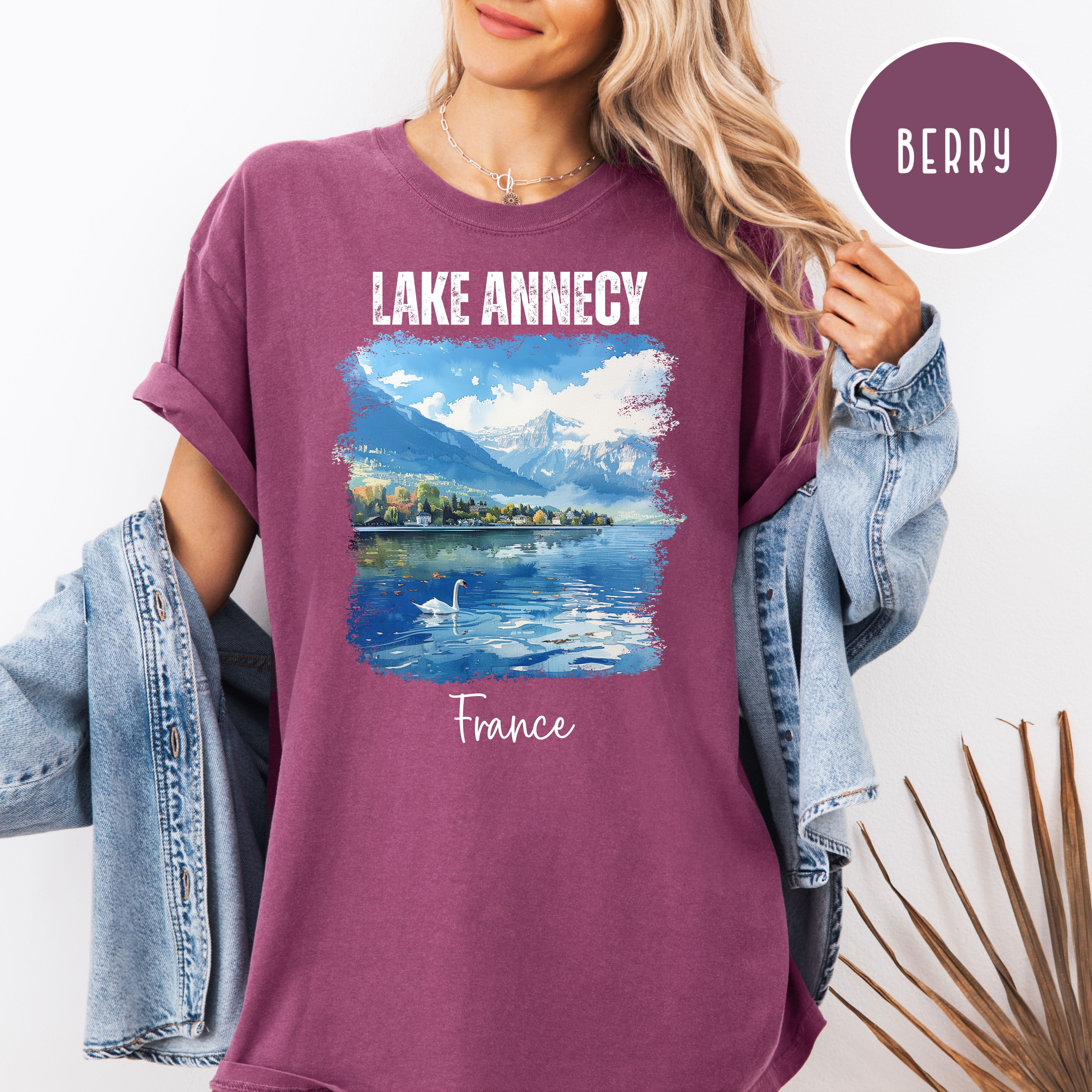 Lake Annecy France in the French Alps Comfort Colors Tee