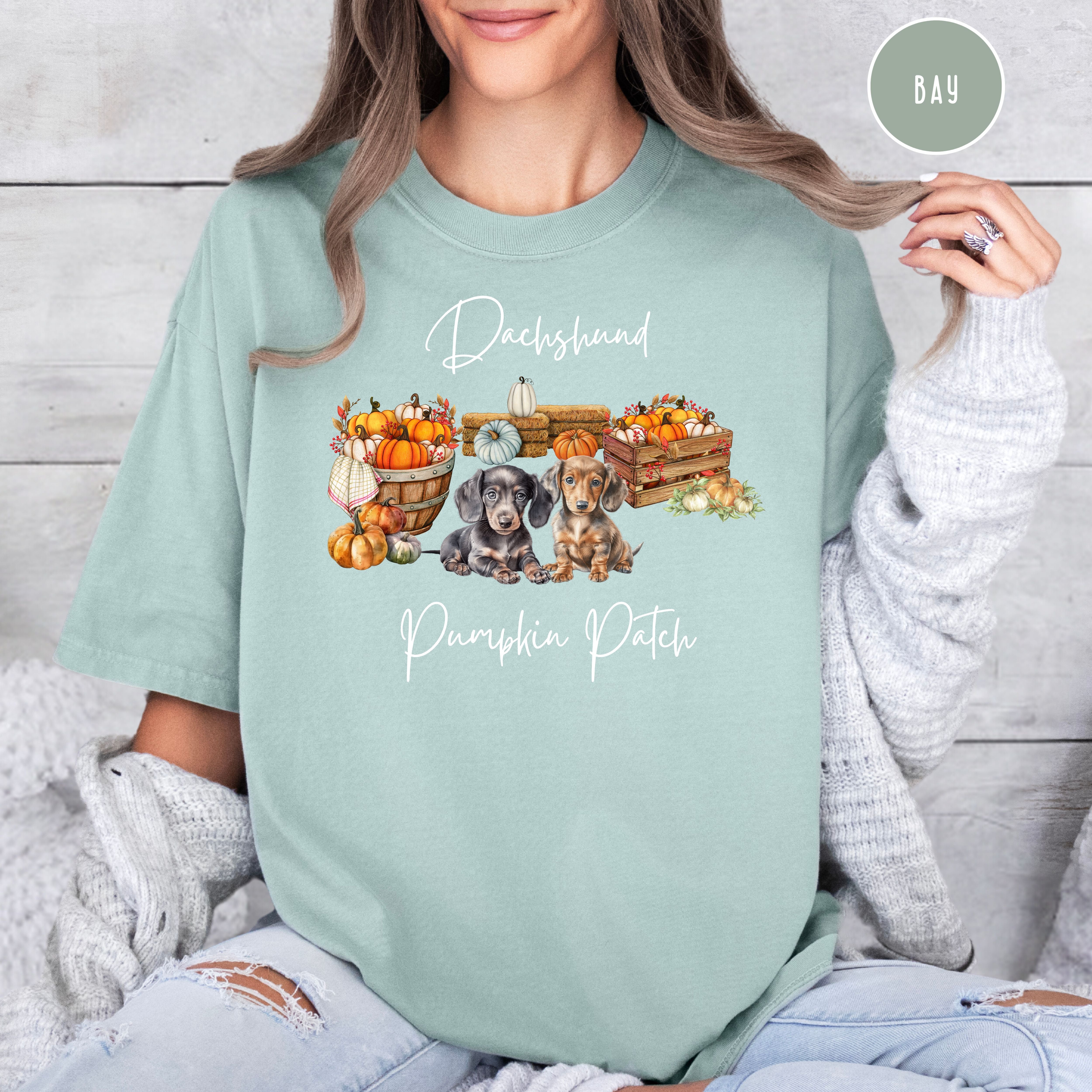 Dachshund Pumpkin Patch Comfort Colors® Thanksgiving Tee