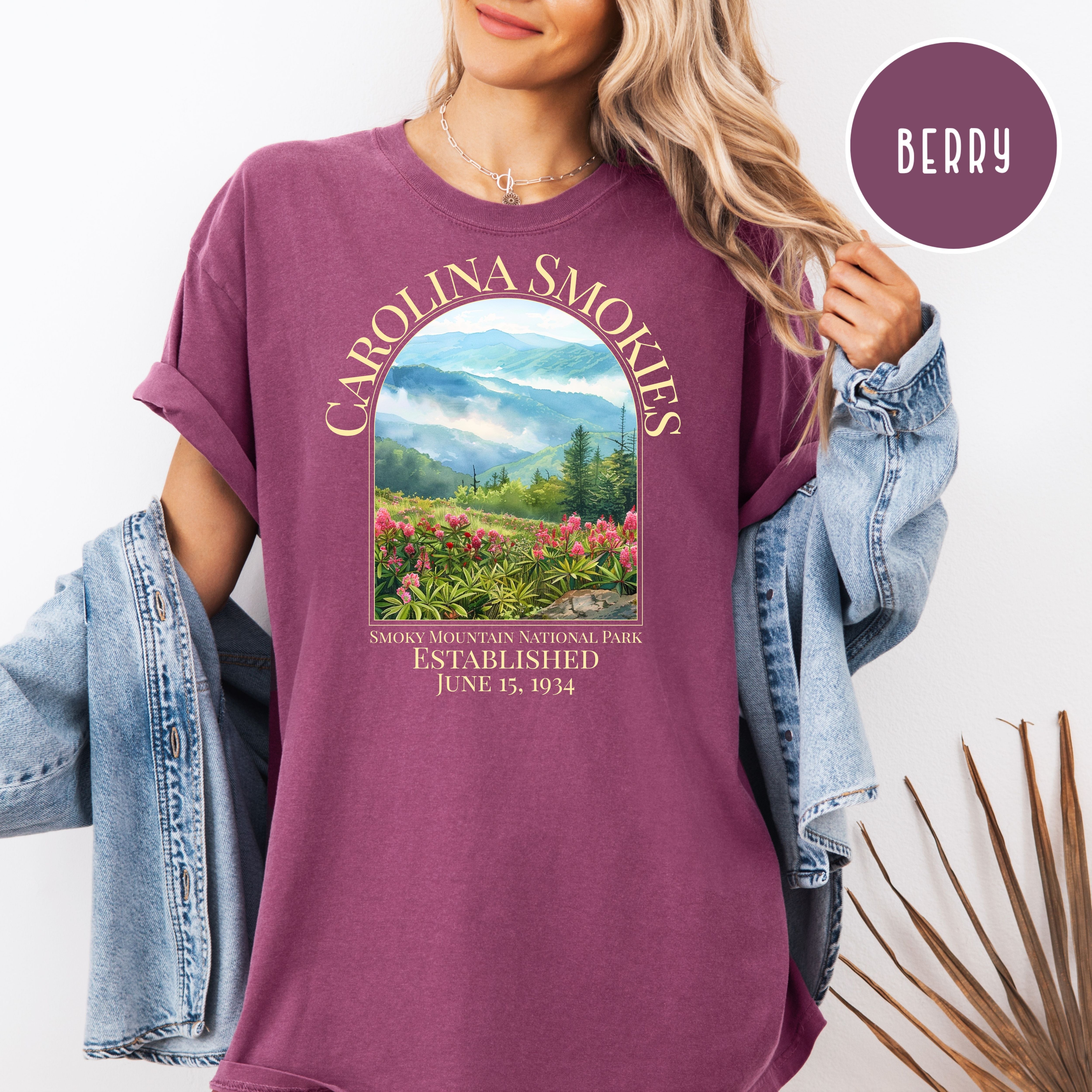 North Carolina Smoky Mountain National Park Comfort Colors T-Shirt, Carolina Smokies Shirt, North Carolina Vacation Shirt, Smoky Mt Park Tee