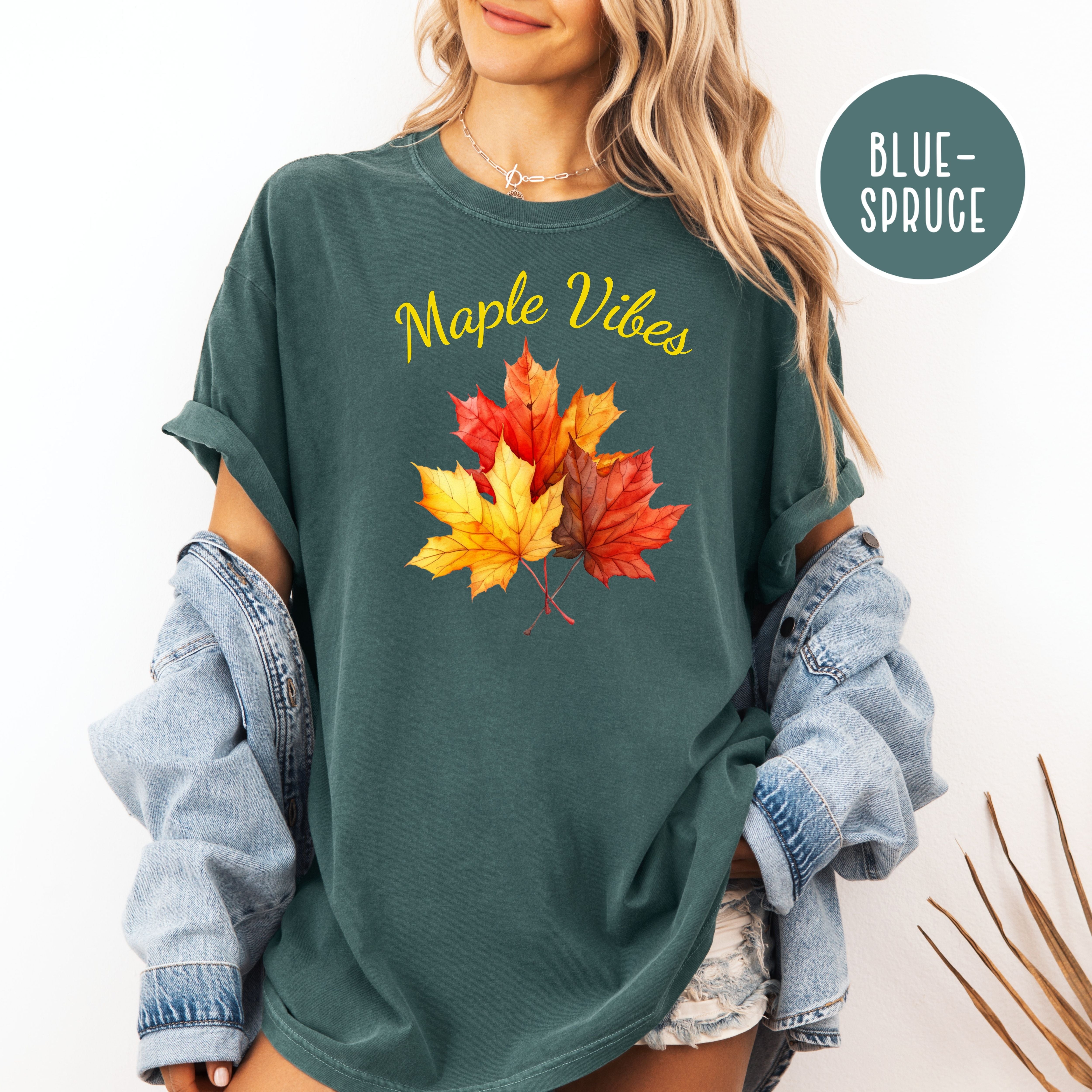 Maple Vibes Fall Leaves Comfort Colors Autumn Gift Shirt