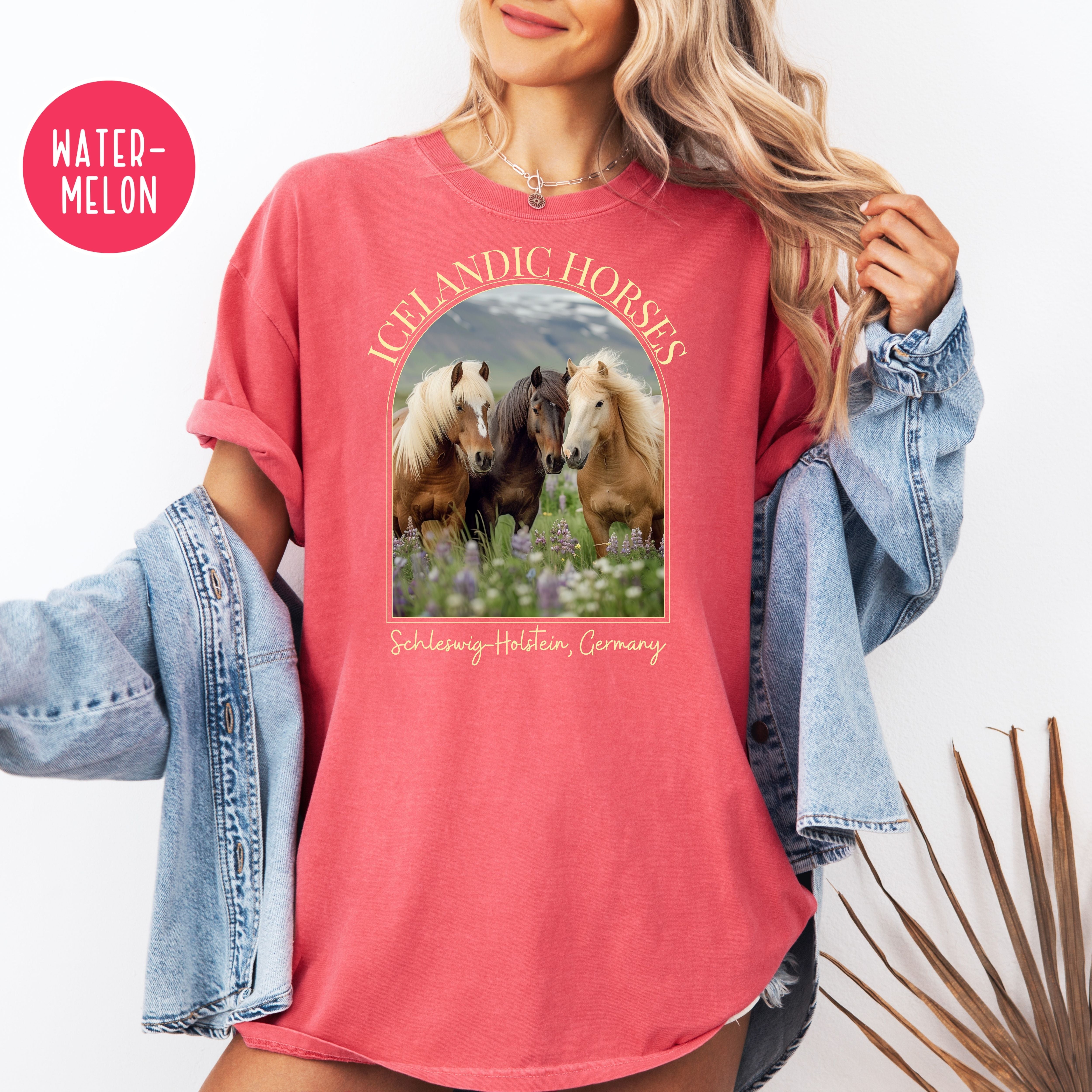 Icelandic Horses Comfort Colors Horse Lover Tee Shirt