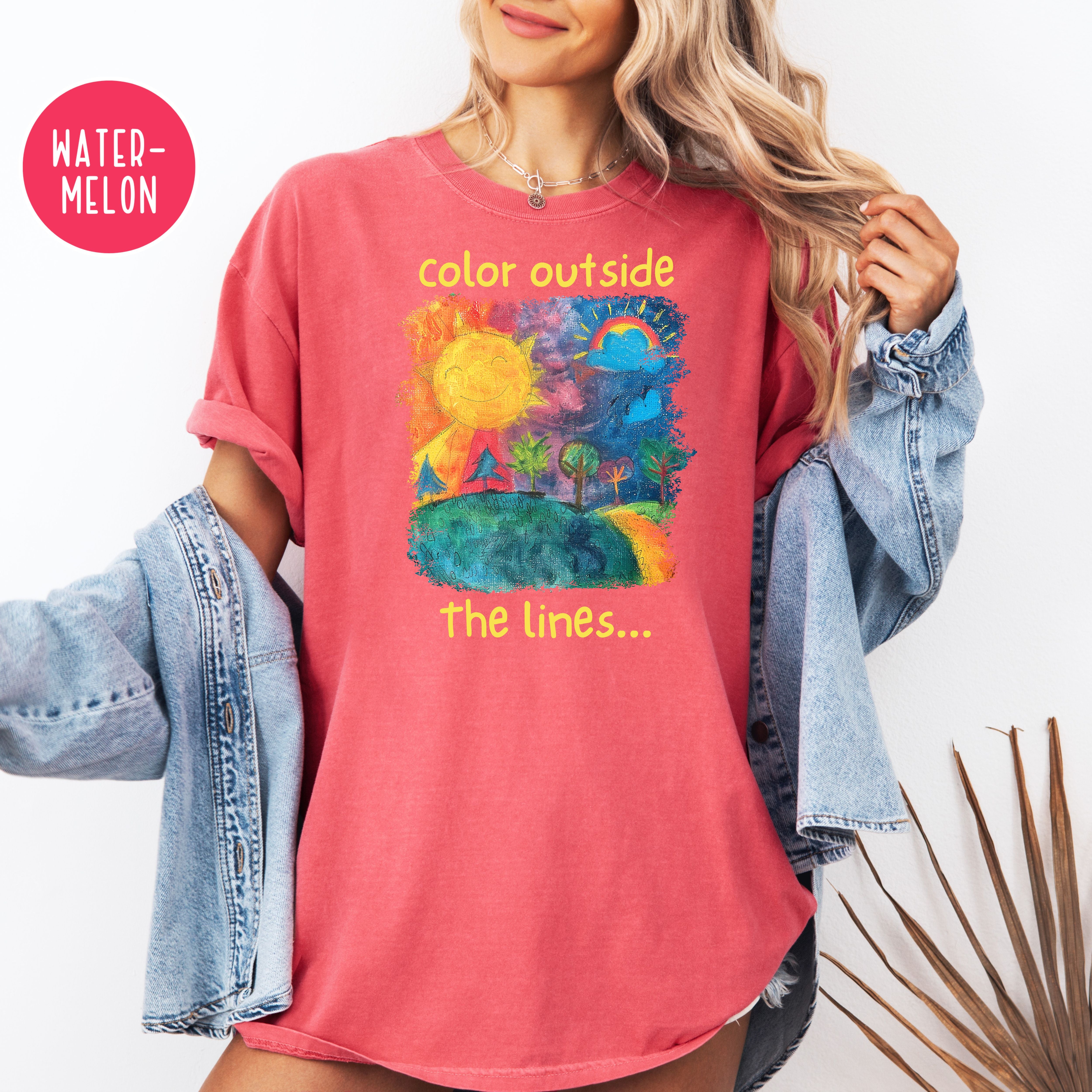 Color Outside The Lines Comfort Colors Be Yourself Tee, Positivity Shirt, Happiness Shirt, Playful and Inspiration, Motivational Gift Shirt