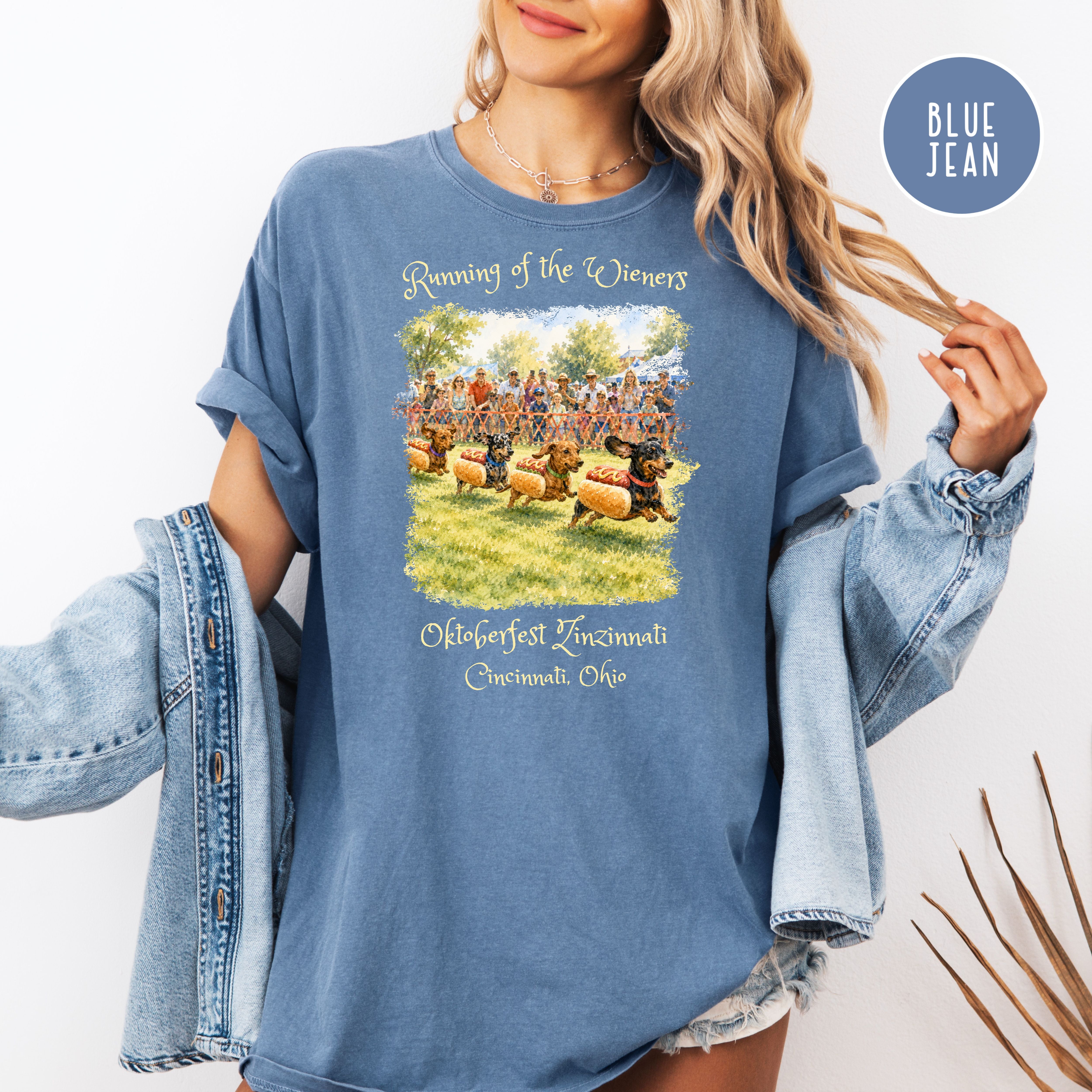 Running of the Wiener Dogs Cincinnati Unisex Comfort Colors Oktoberfest TShirt, Ohio Vacation Gift, Ohio Octoberfest, Oktoberfest Zinzinnati