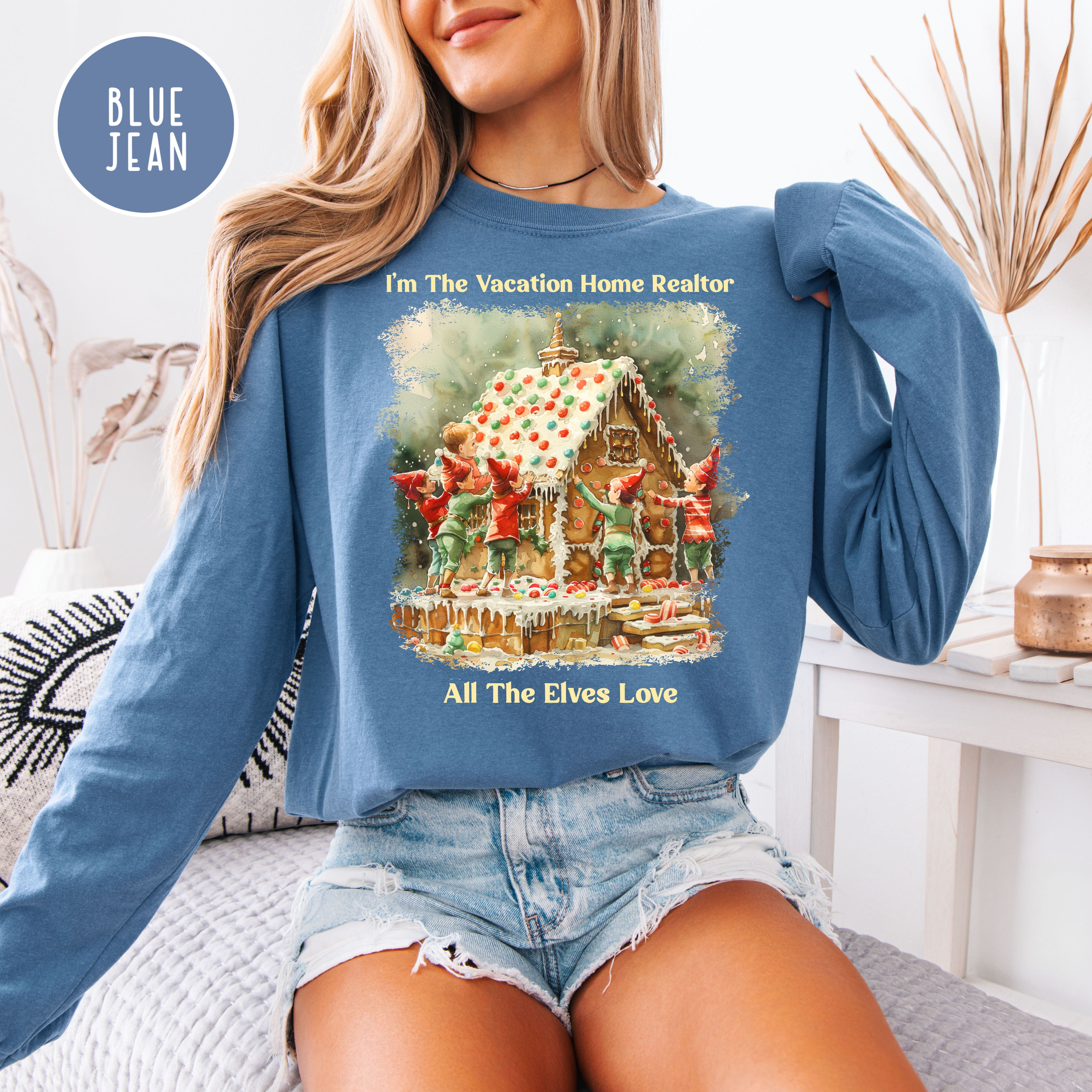Vacation Home Realtor Unisex Christmas Comfort Colors Long Sleeve Tee