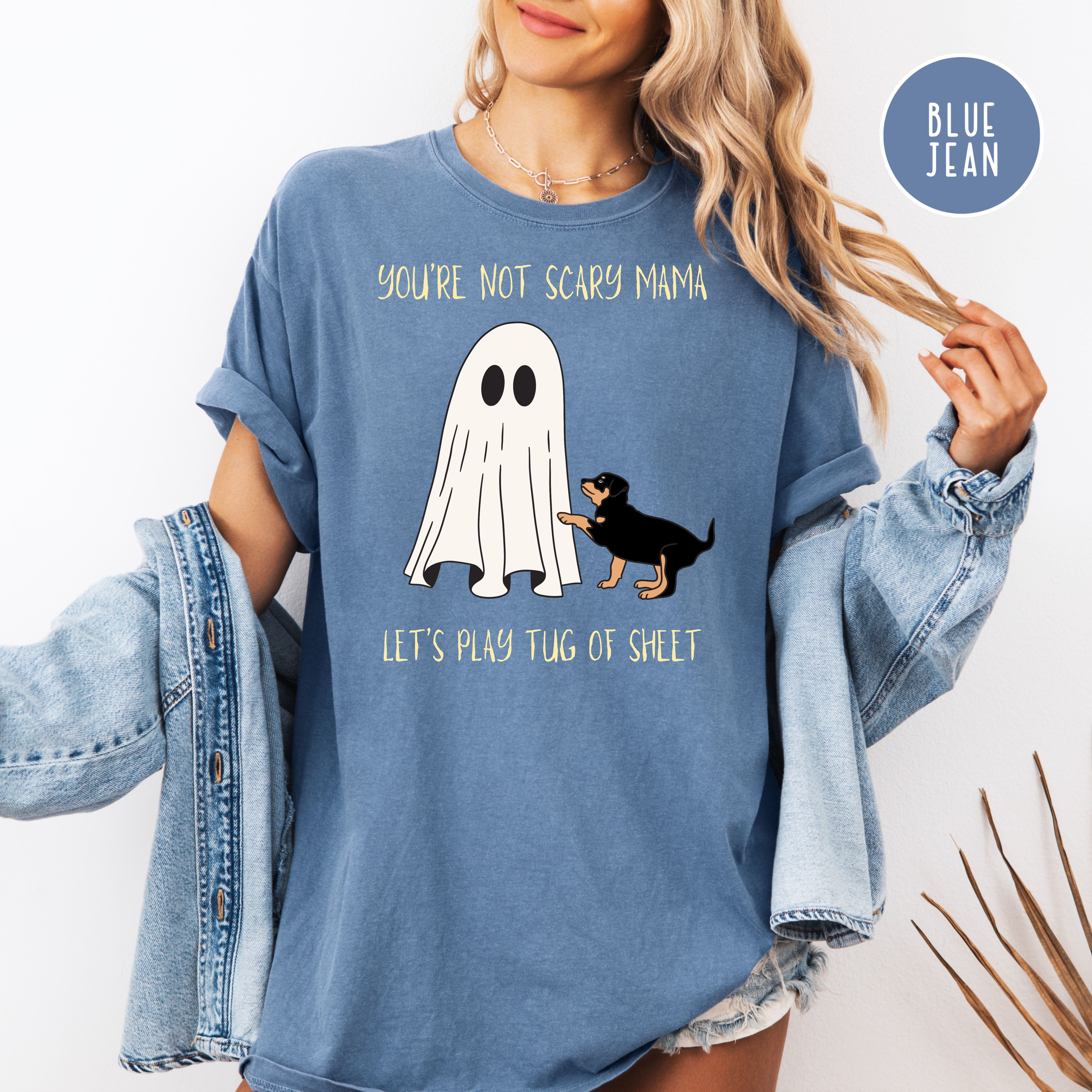 Cute Dog and Ghost Halloween Comfort Color Tee