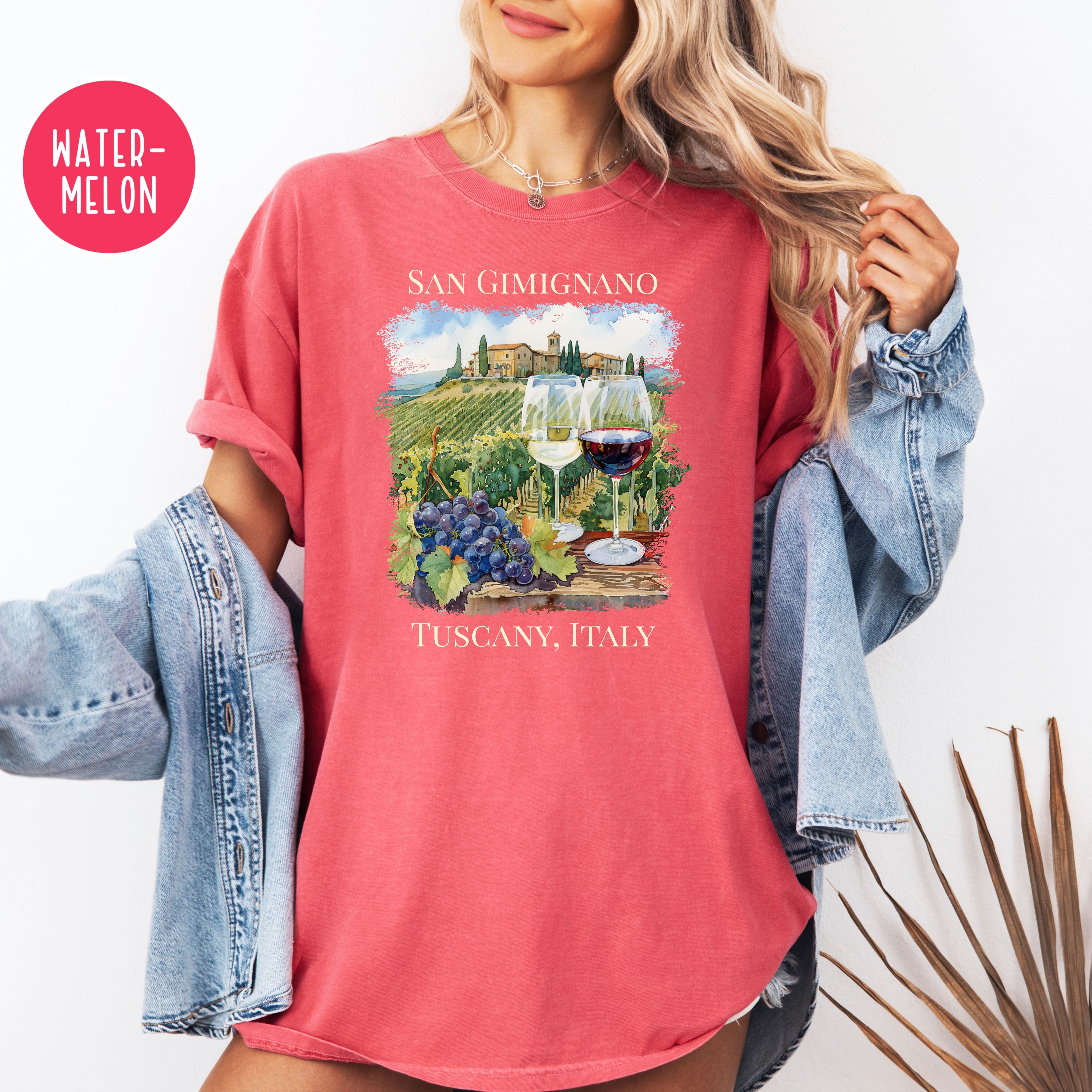 San Gimignano Tuscany Vineyard Italy Comfort Colors Vacation Gift Tee
