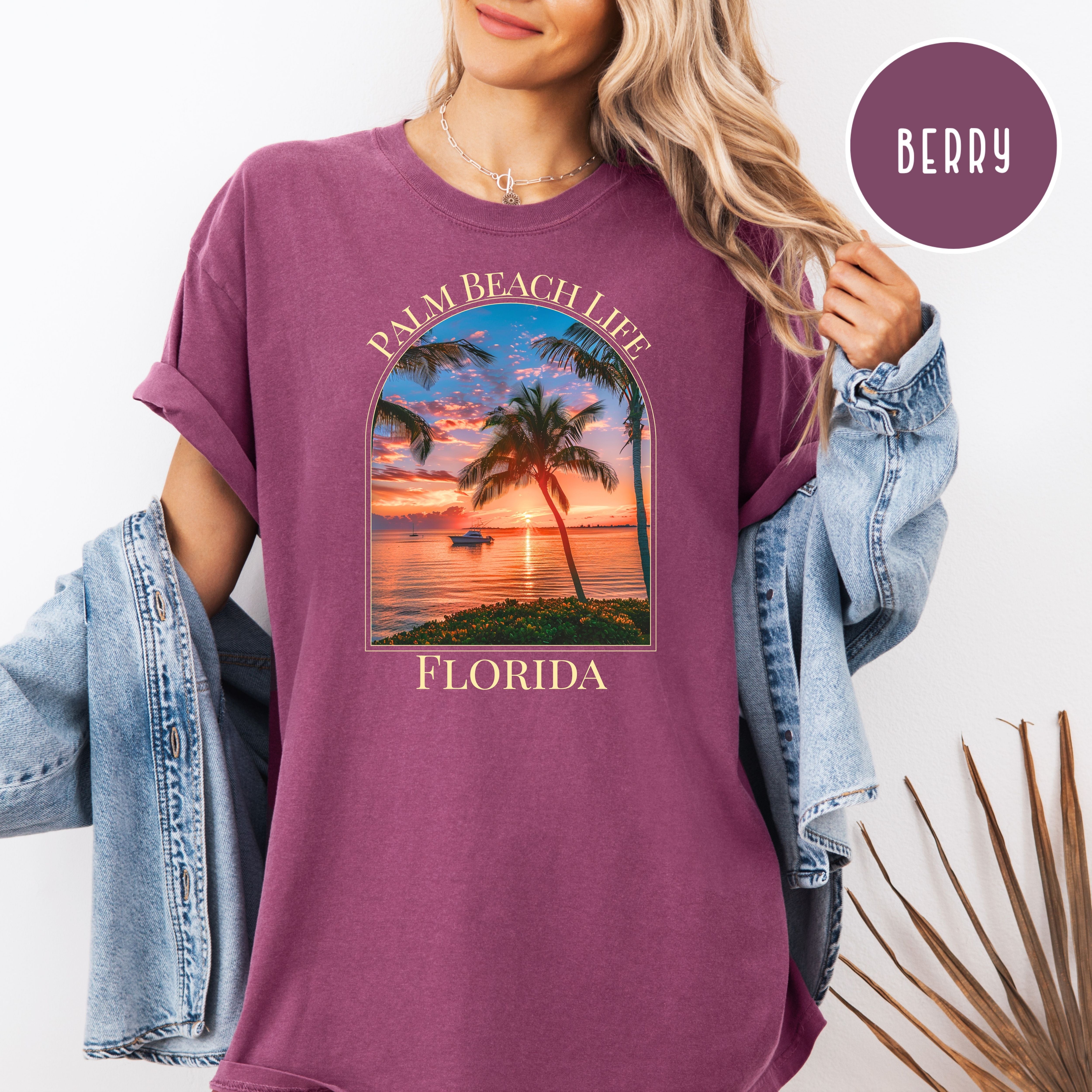 West Palm Beach Sunset Comfort Colors Pre-Shrunk Unisex Tee