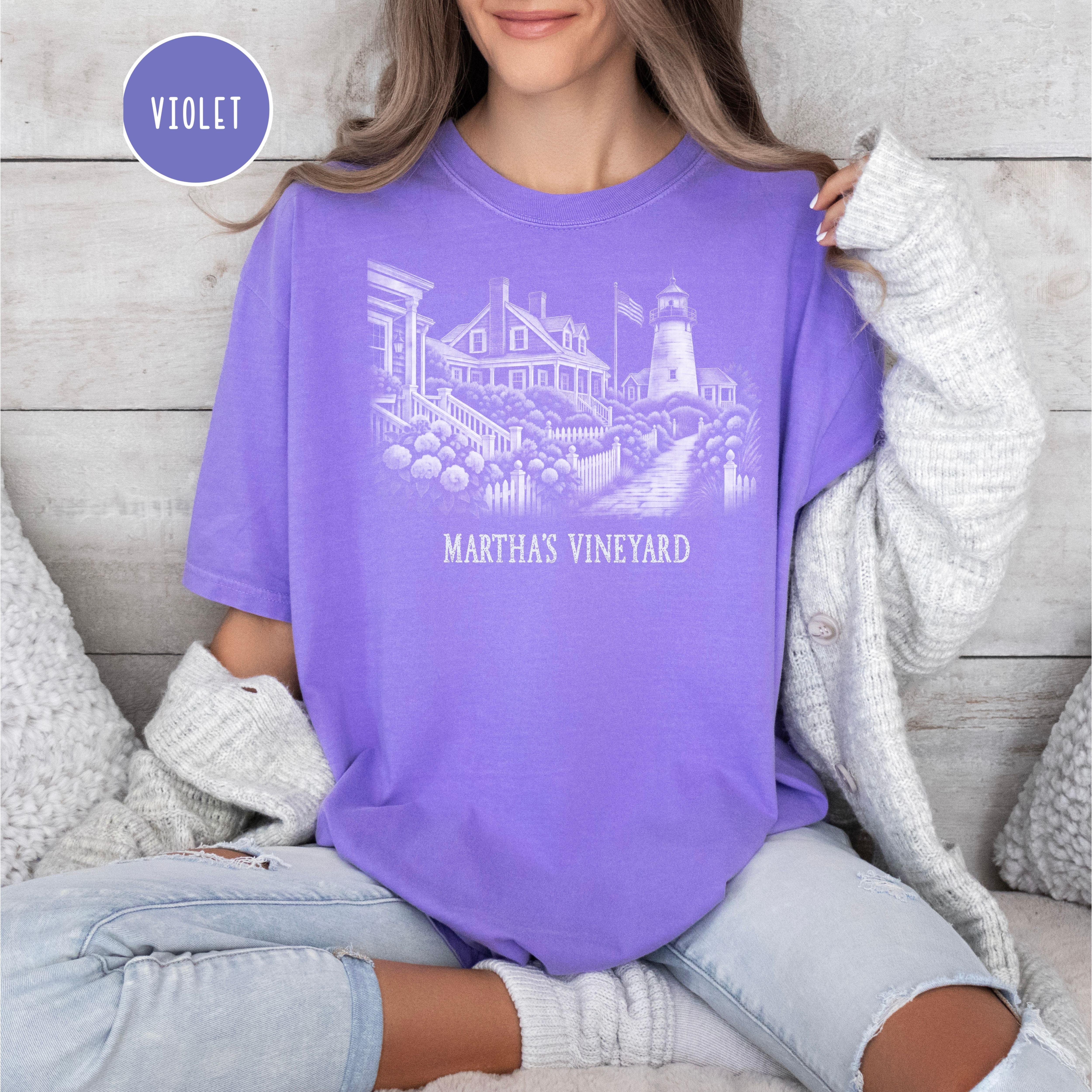 Martha's Vineyard Comfort Colors T-Shirt, The Vineyard Shirt, Martha's Vineyard Gift, Traveler Gift, Vineyard Massachusetts Gift