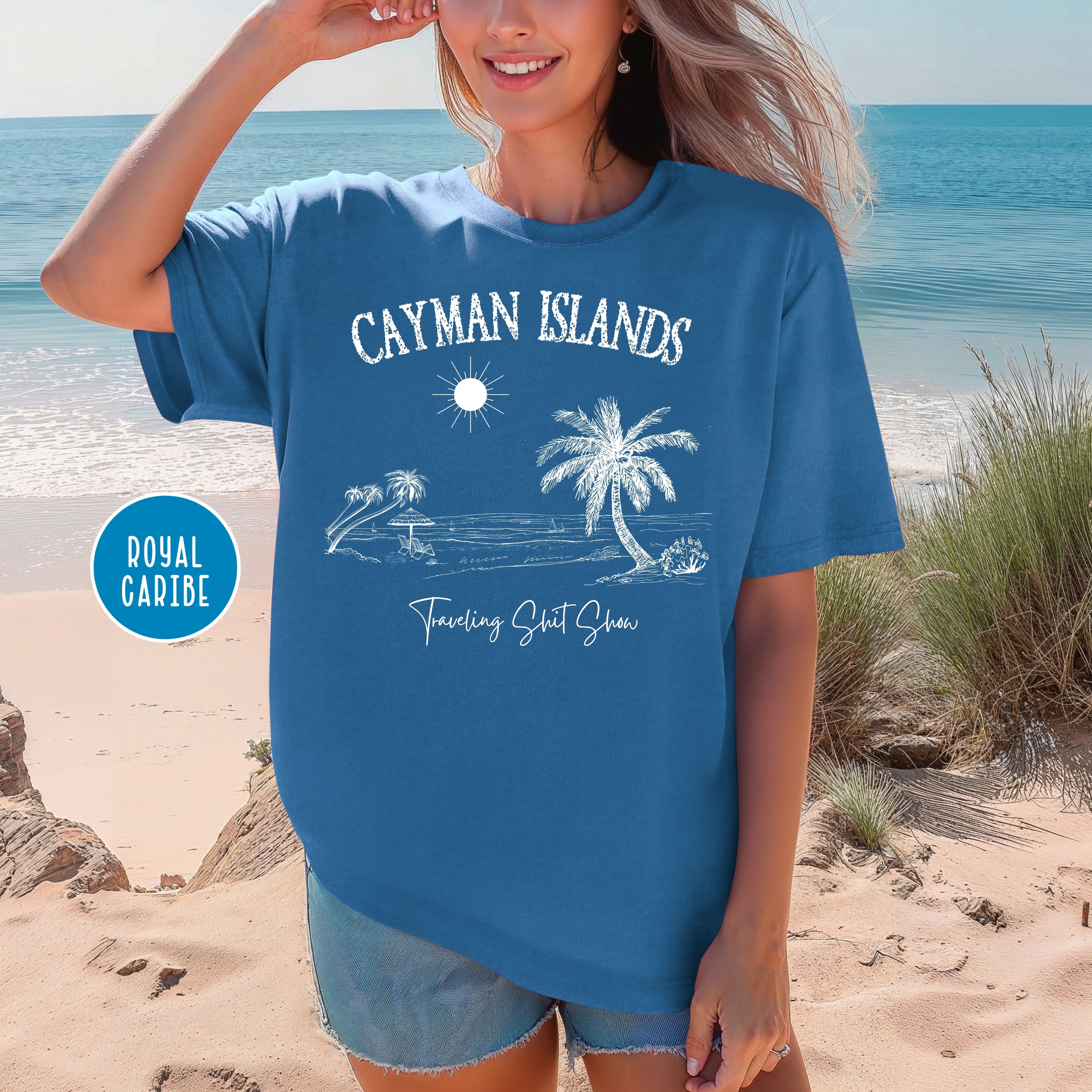 Custom Cayman Islands Caribbean Comfort Colors T-Shirt, The Traveling Shit Show