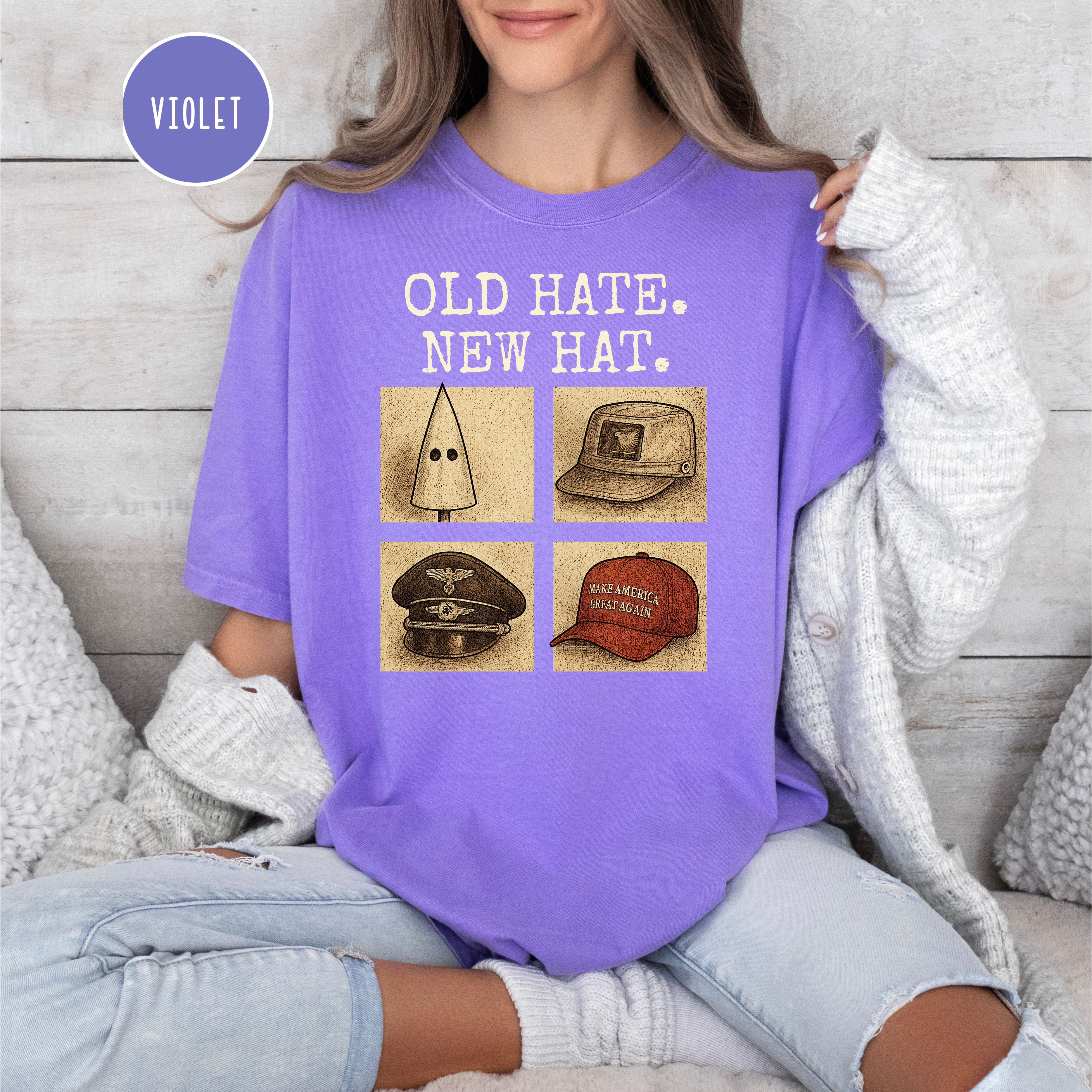 Old Hate New Hat Comfort Colors Anti-Trump Protest Tee Shirt, Same Shit Different Hat Shirt