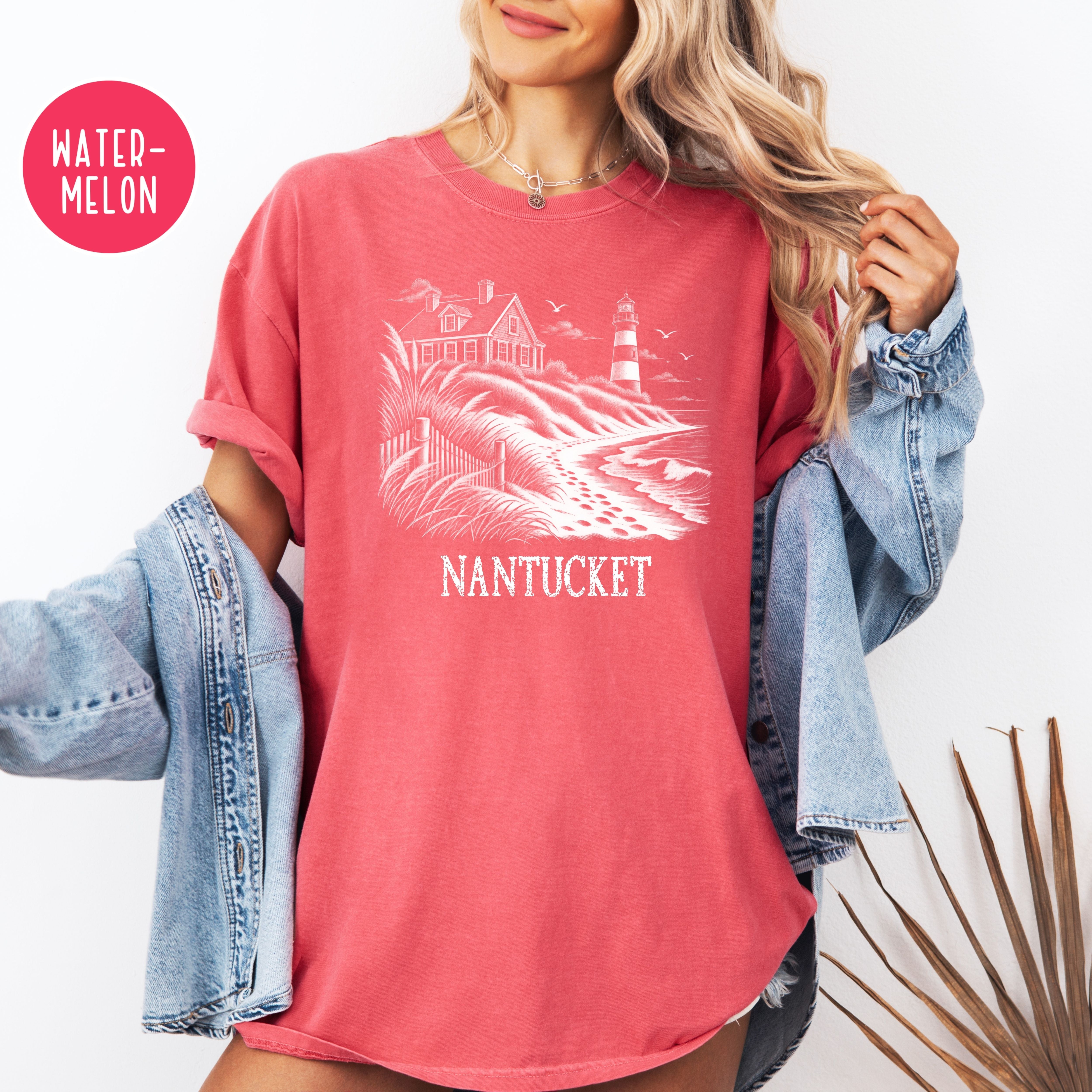 Nantucket Comfort Colors T-Shirt, Nantucket Vacation Gift, Hamptons Coastal Shirt, Traveler Gift Shirt, Ocean Lover Shirt, Nantucket Gift
