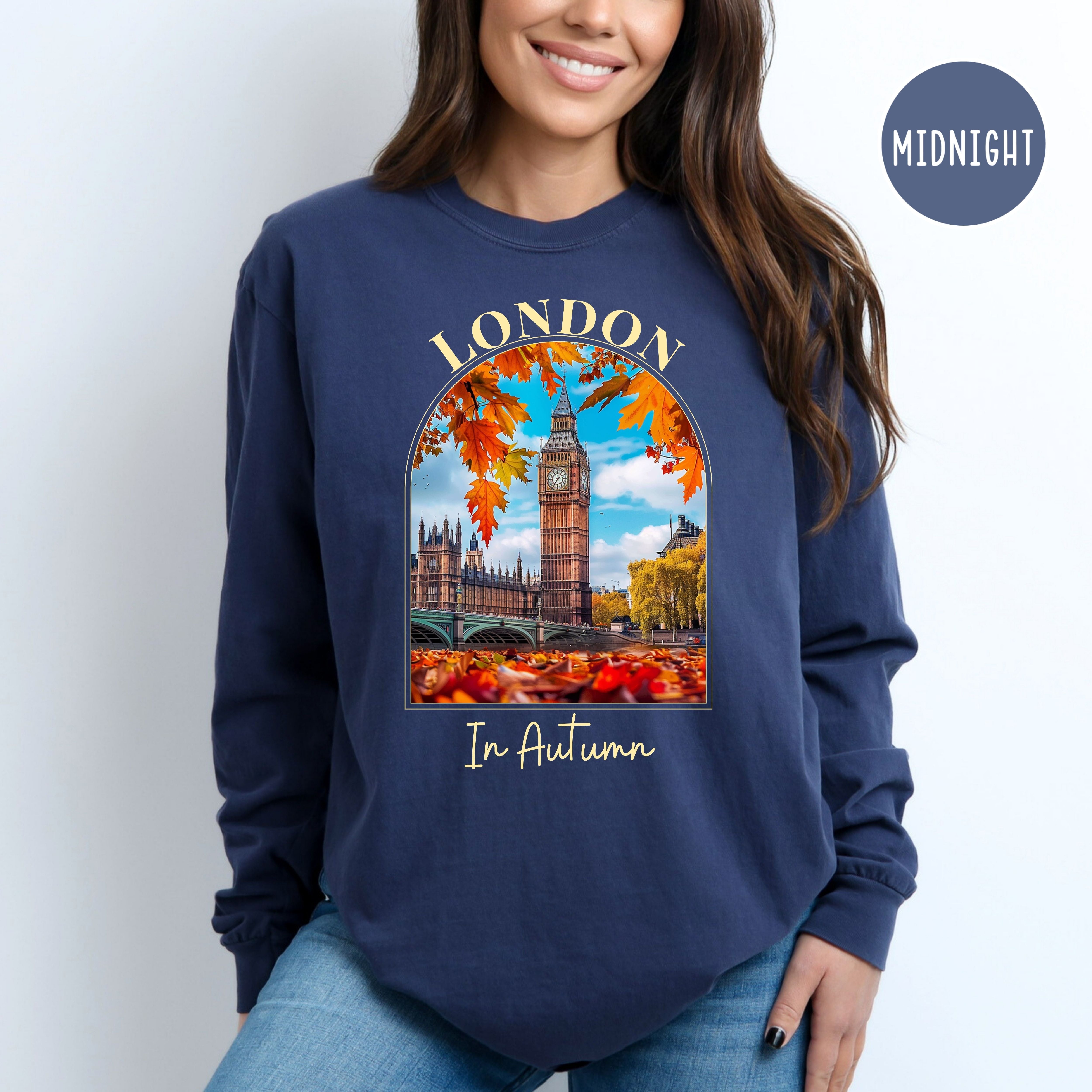 London In Autumn Comfort Colors® Long Sleeve Tee