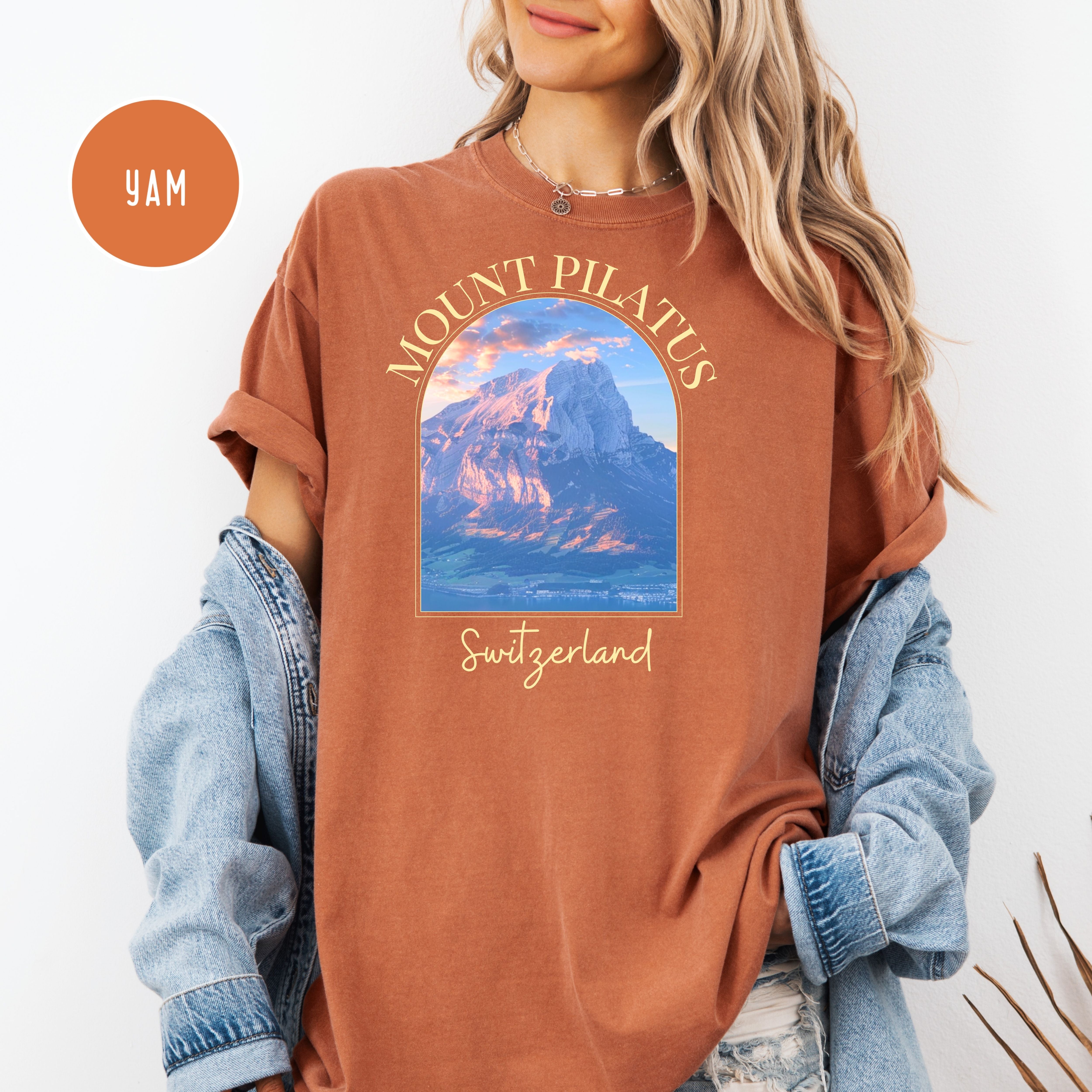 Mt Pilatus Switzerland Comfort Colors Tee, Dragon Mountain Switzerland