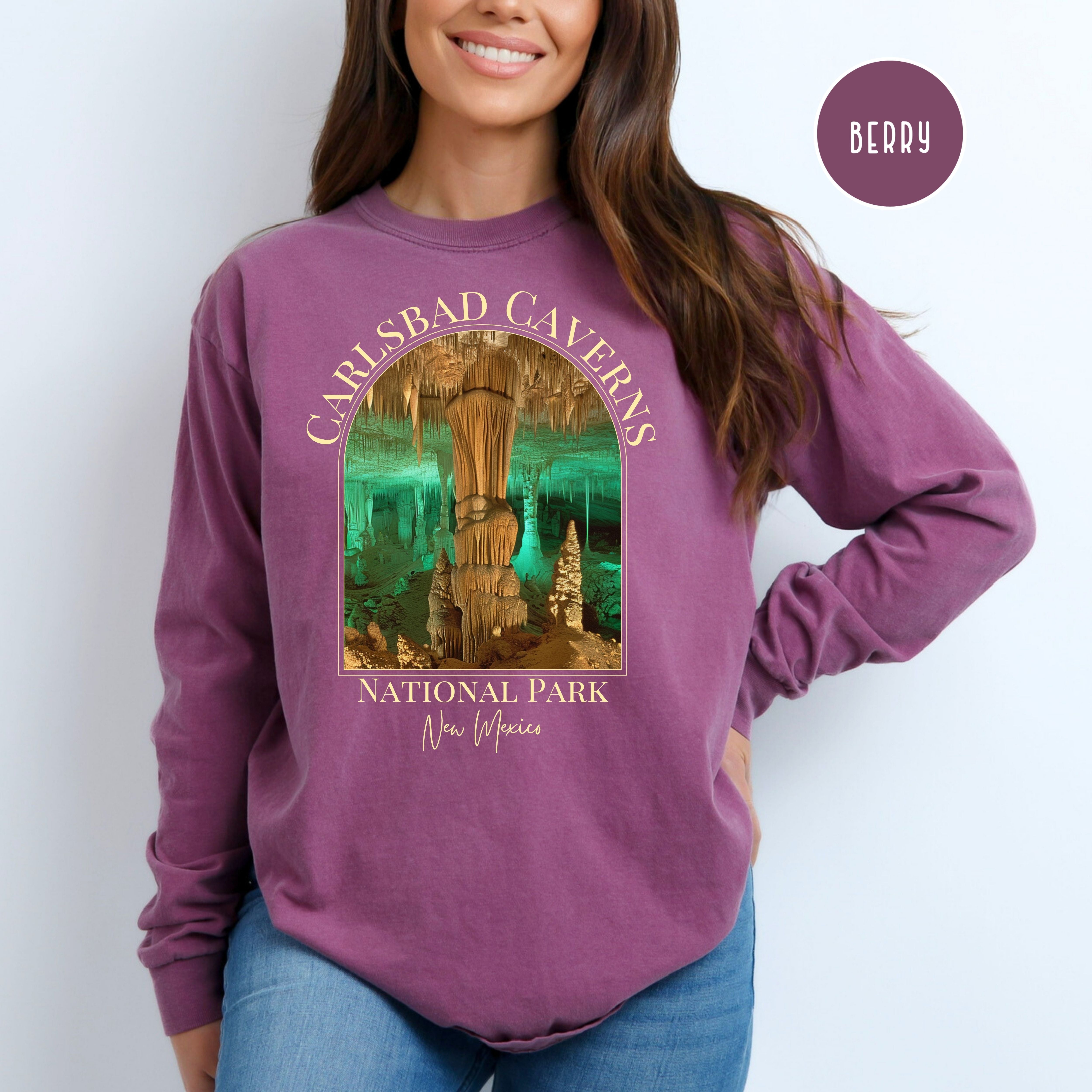 Carlsbad Cavern National Park New Mexico Comfort Colors Long Sleeve Unisex Tee