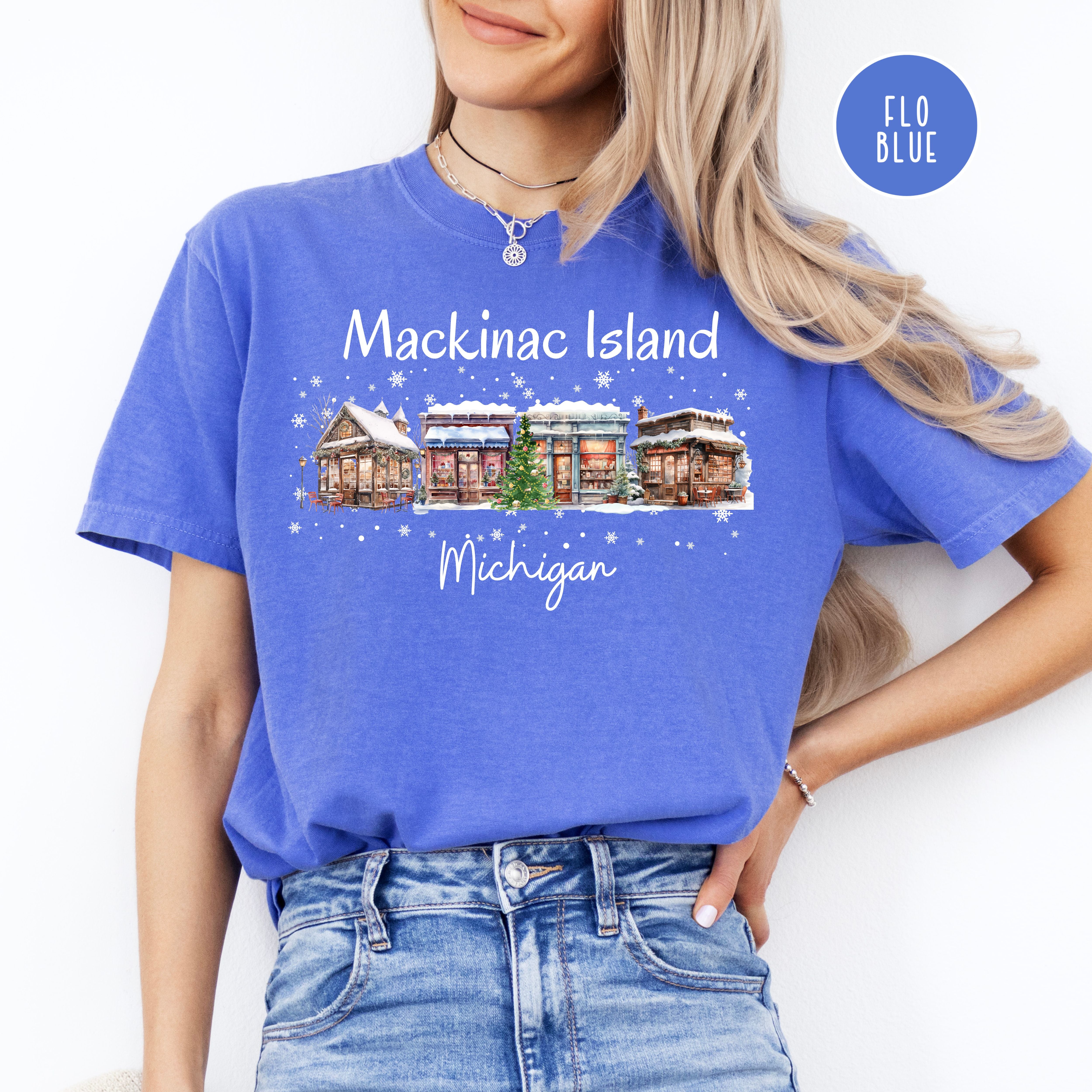 Mackinac Island Michigan Winter Scene Comfort Colors Tee