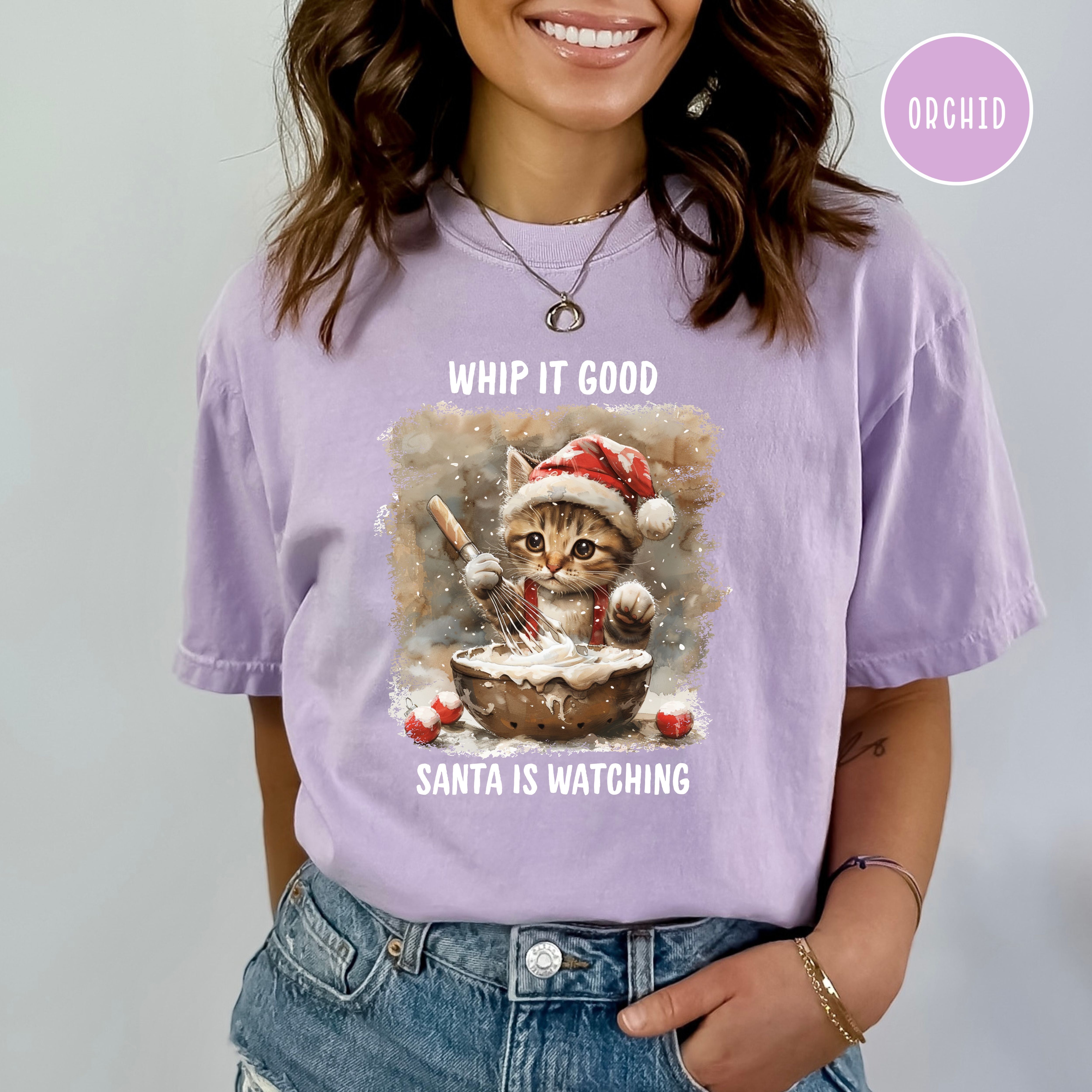 Cute Cat Comfort Colors Christmas Baking Tee Shirt