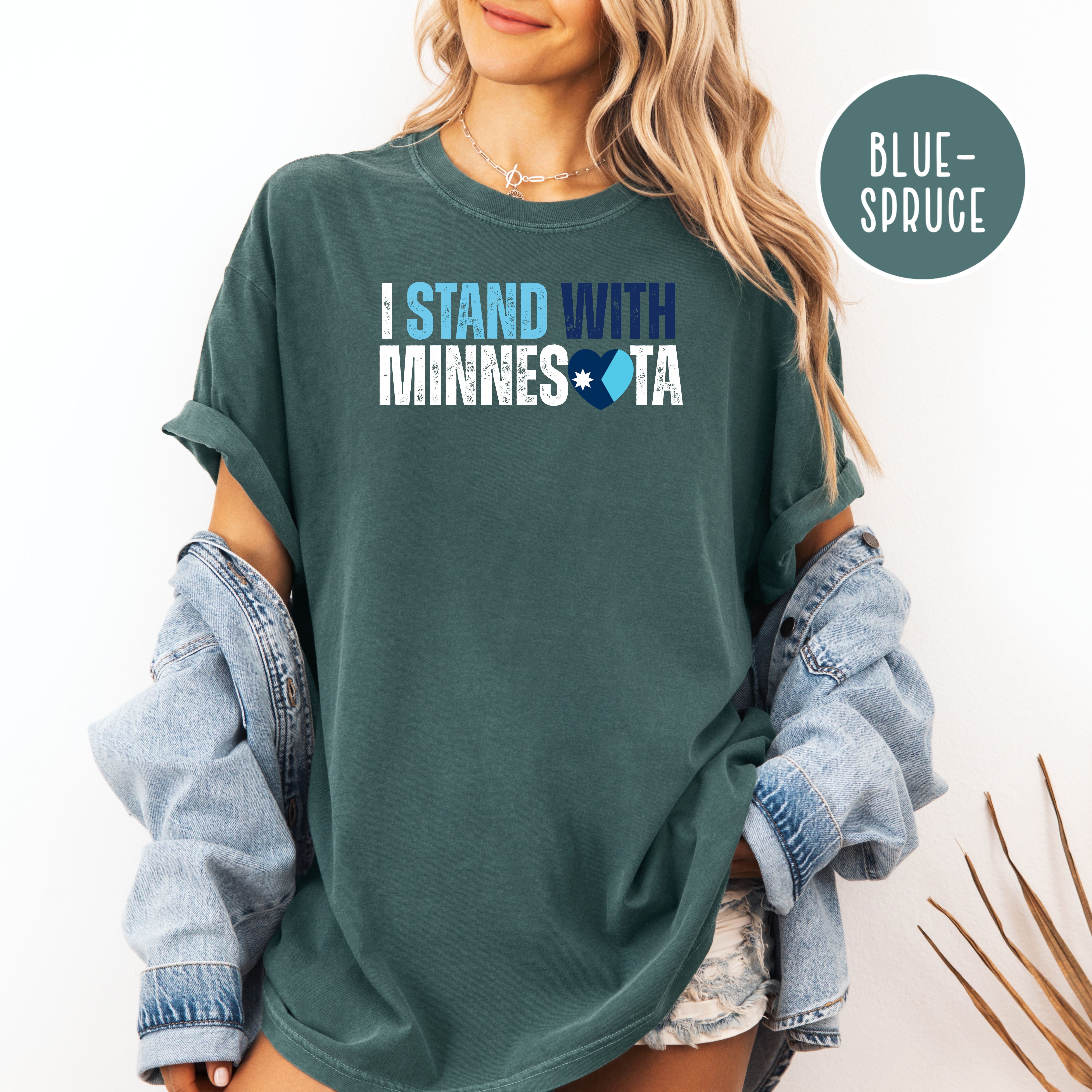 I Stand With Minnesota Unisex Comfort Colors T-Shirt, Minnesota Minneapolis Gift, Anti Trump, Anti ICE, Minnesota Gift Shirt