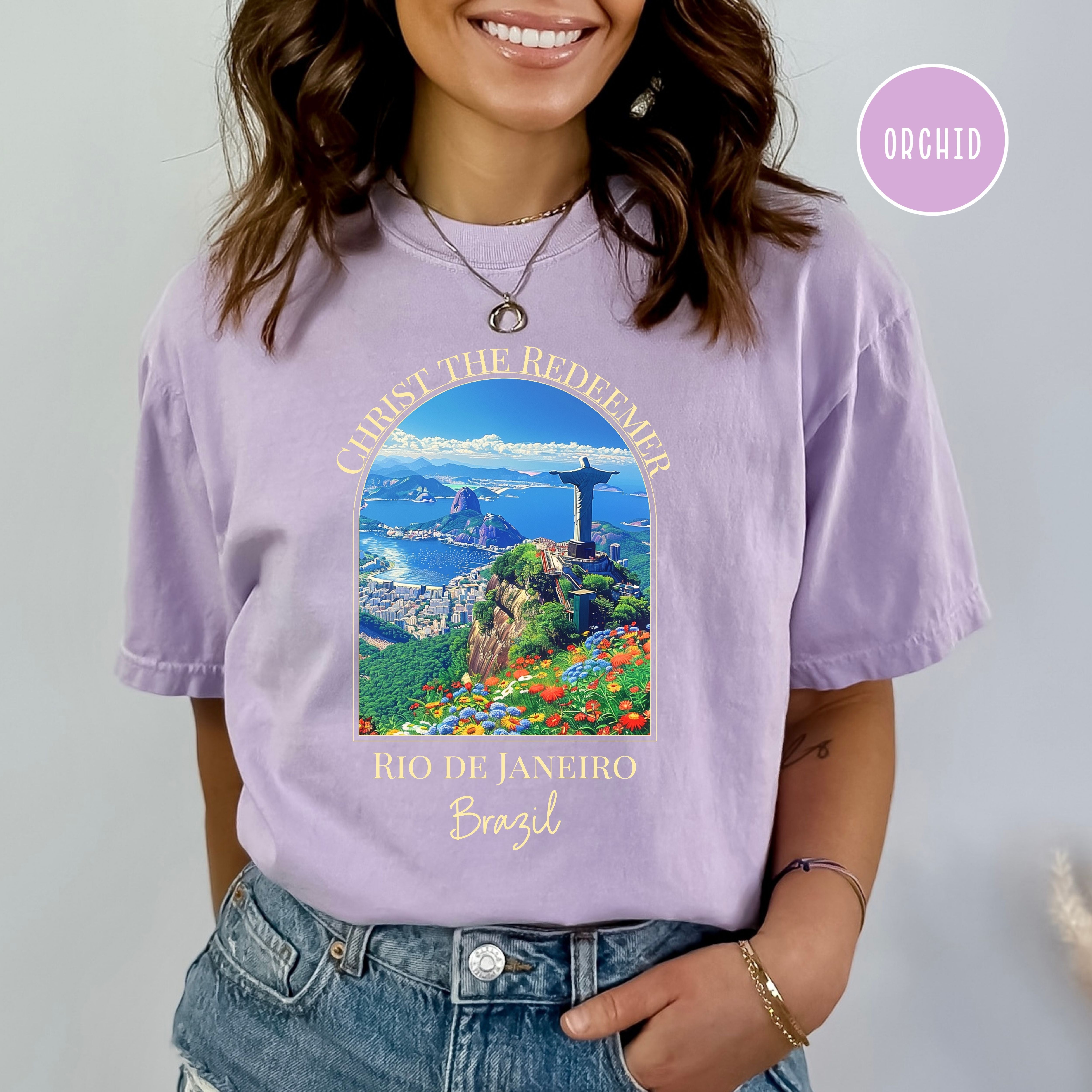Christ the Redeemer Rio de Janeiro Brazil Comfort Colors Tee