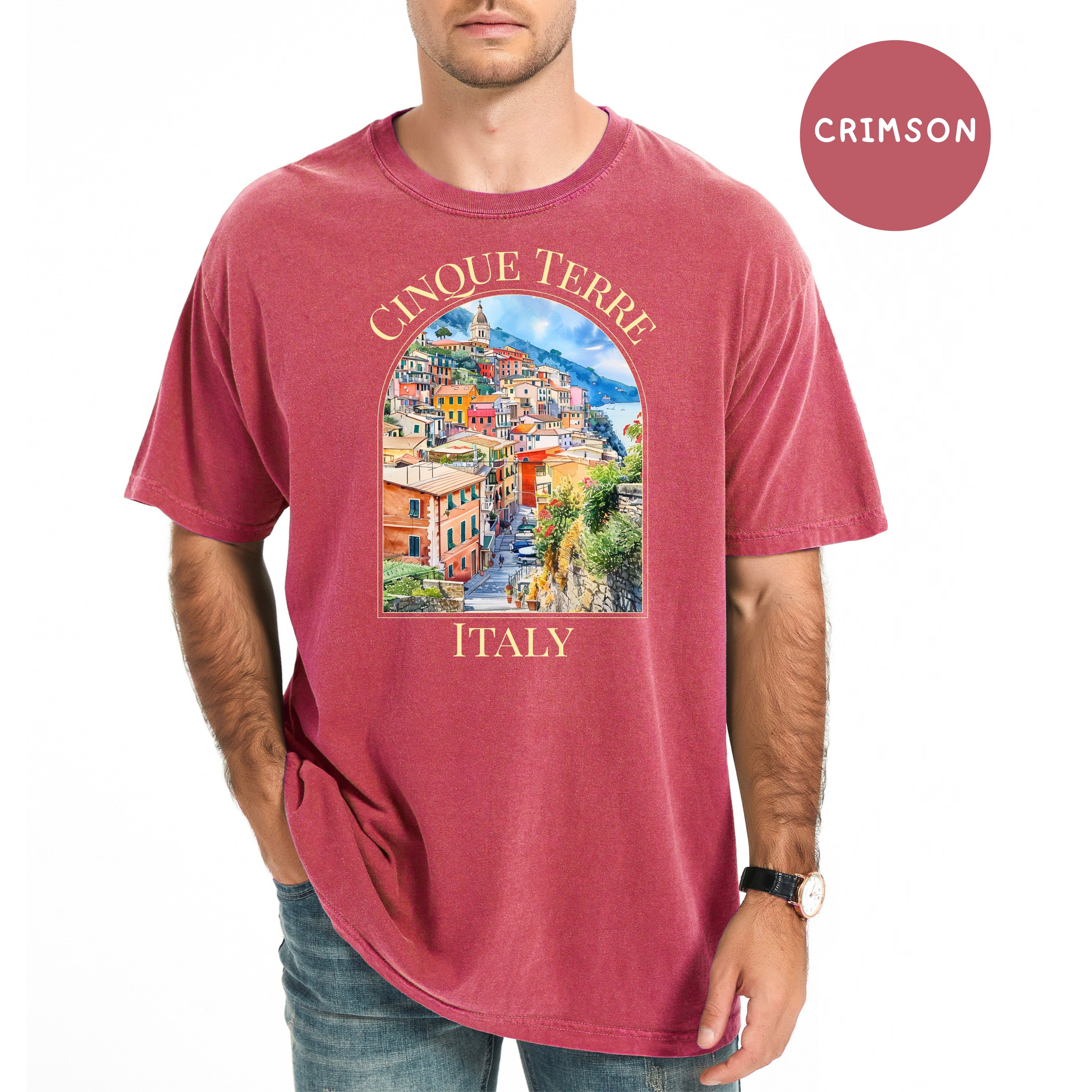 Cinque Terre Italy Unisex Comfort Colors T-Shirt, Italy Vacation Shirt, Italy Gift Shirt