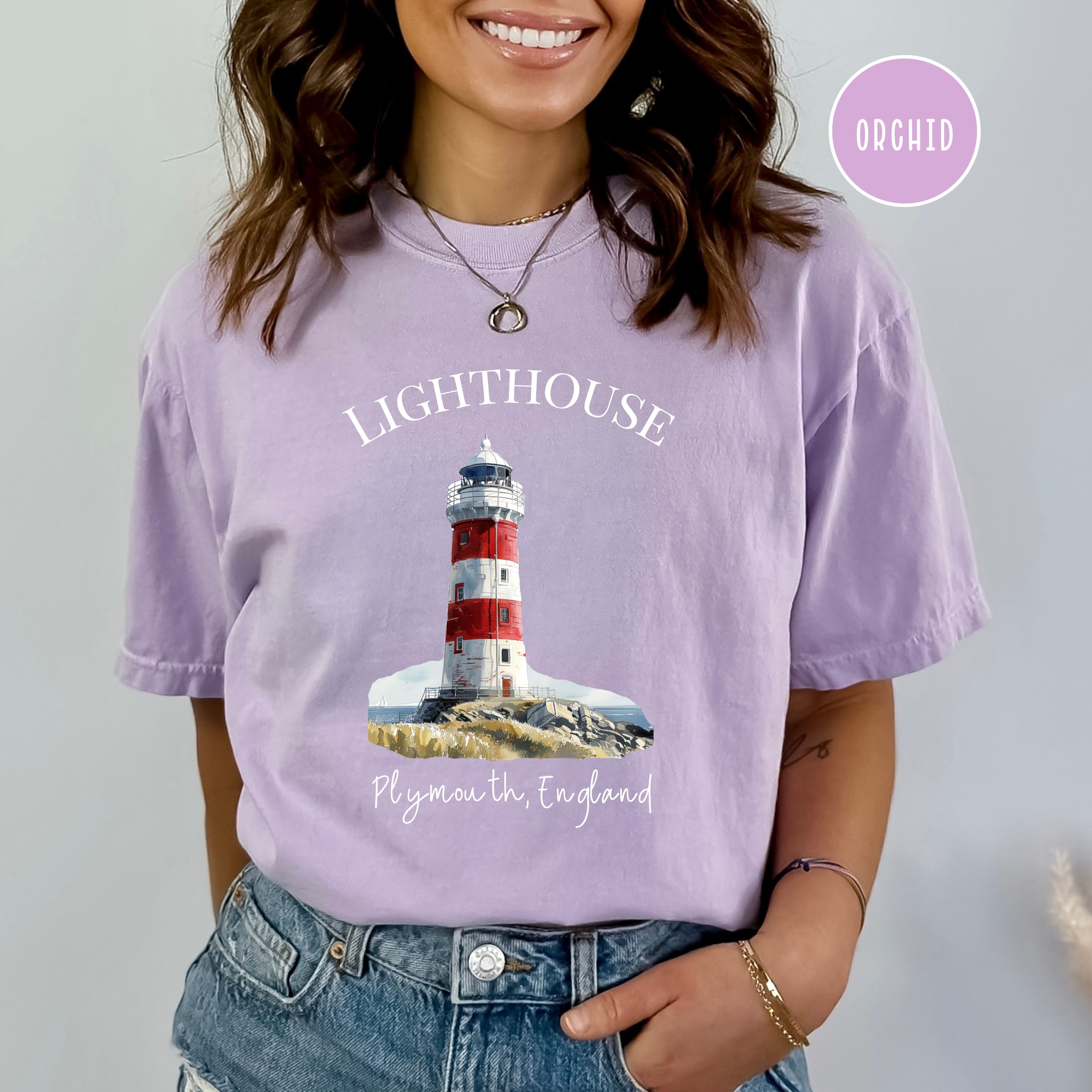 Plymouth England Lighthouse Comfort Colors® Tee