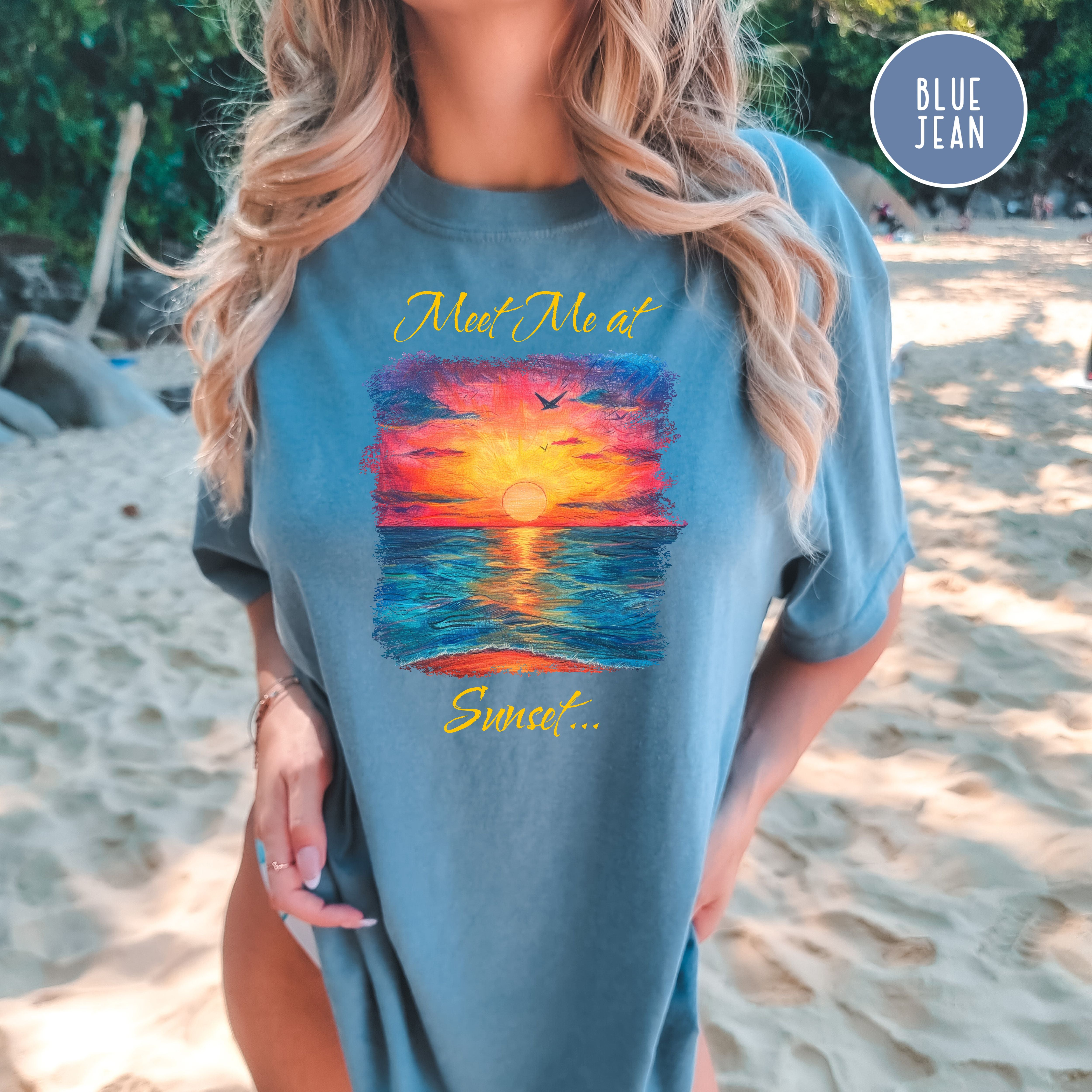 Meet Me At Sunset Comfort Colors Sunset Shirt, Sunset Over Ocean Painting, Chasing Sunsets, Sunset Lover Shirt, Art Lover Tee