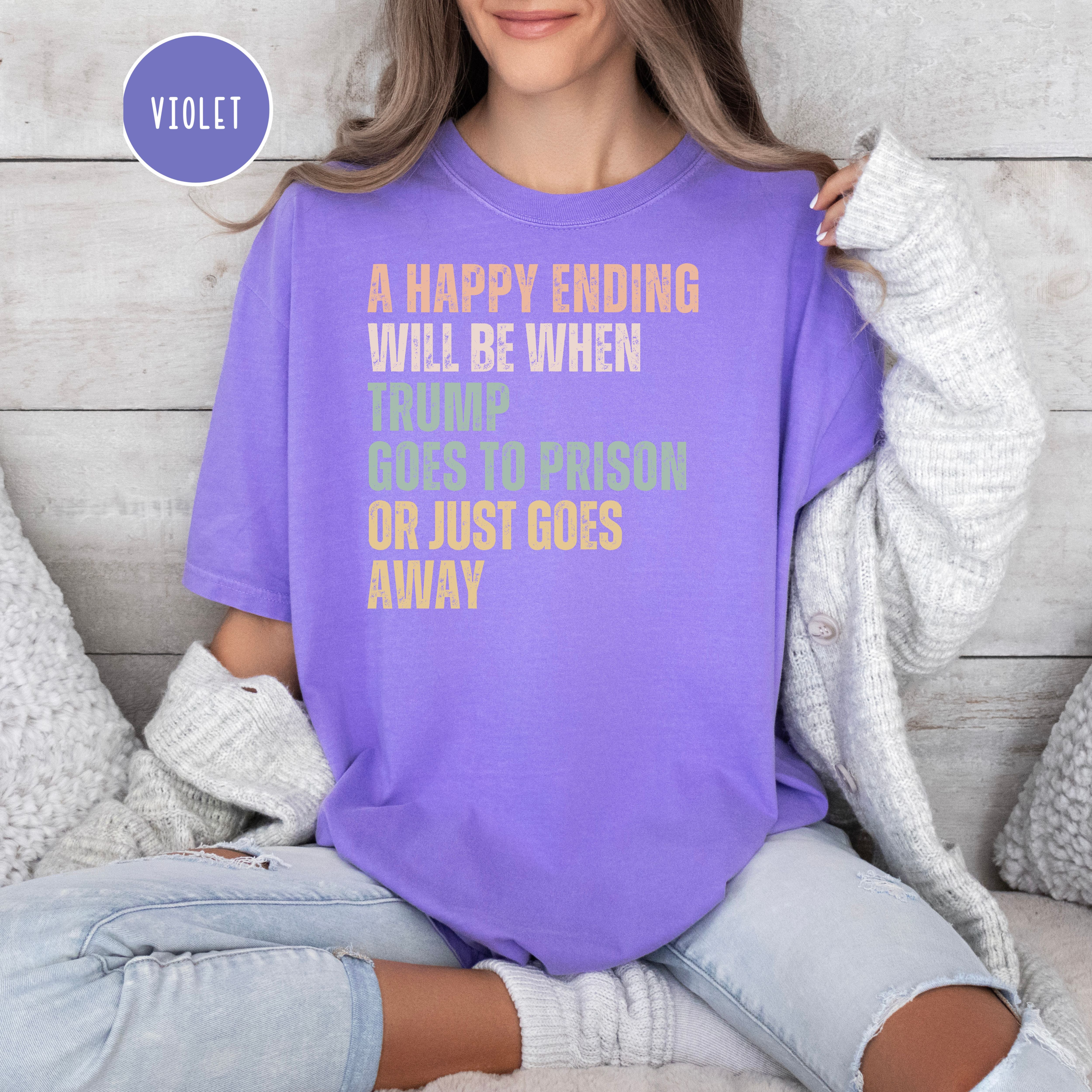 Anti Trump Political Protest Shirt, Trump To Prison Comfort Colors Tee