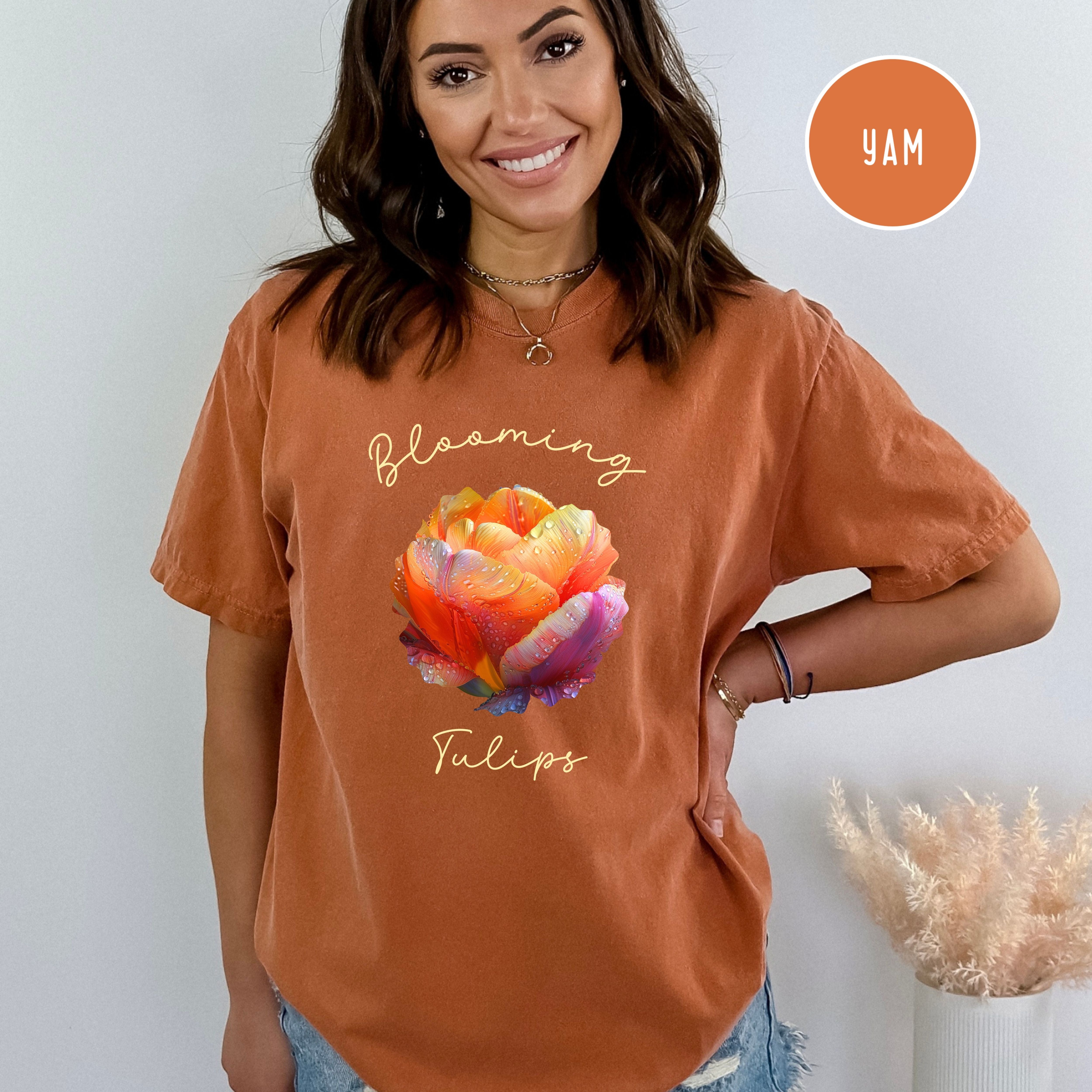 Beautiful Colorful Closeup of Tulip with Droplets Comfort Colors® Tee