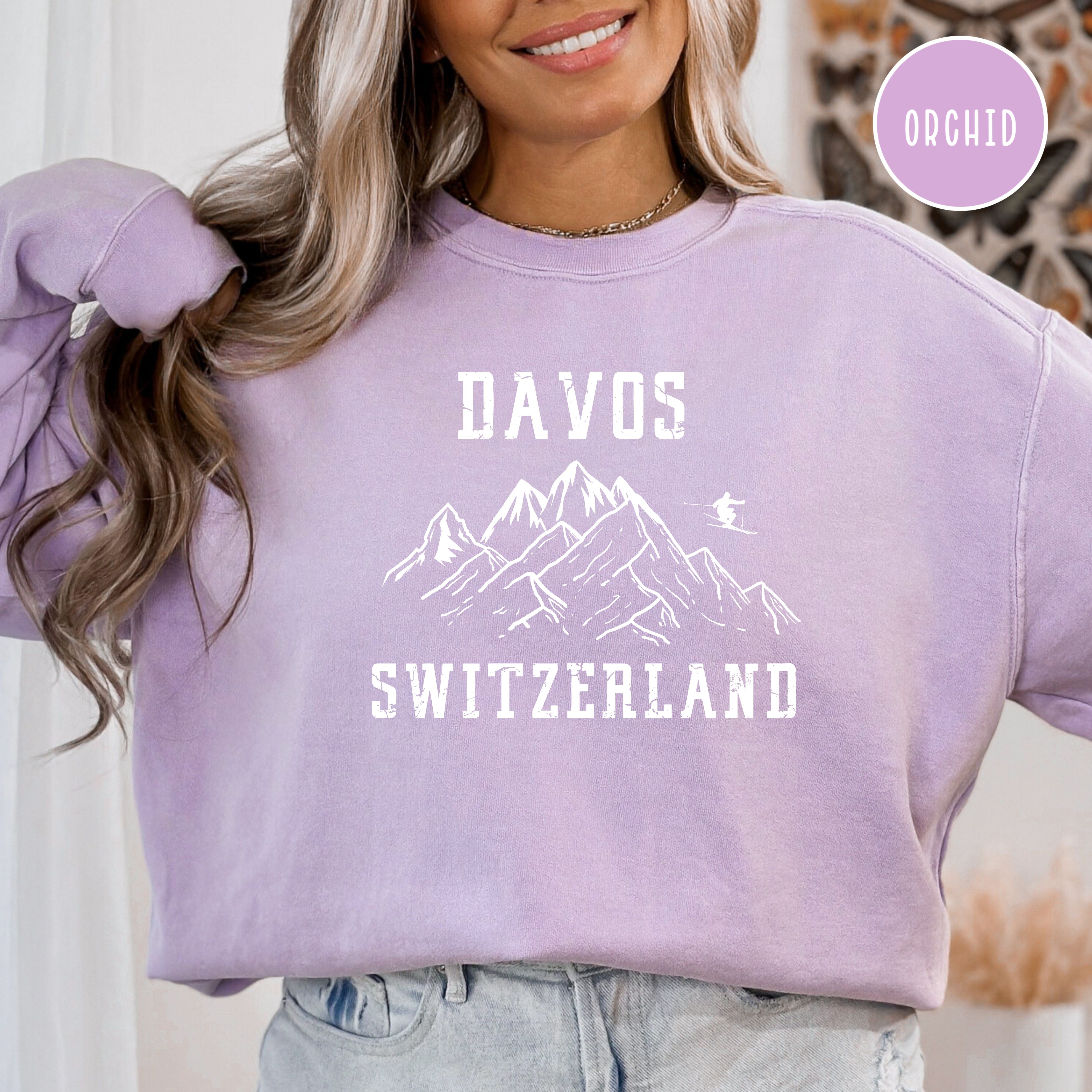 Davos Switzerland Ski in Swiss Alps Comfort Colors® Sweatshirt