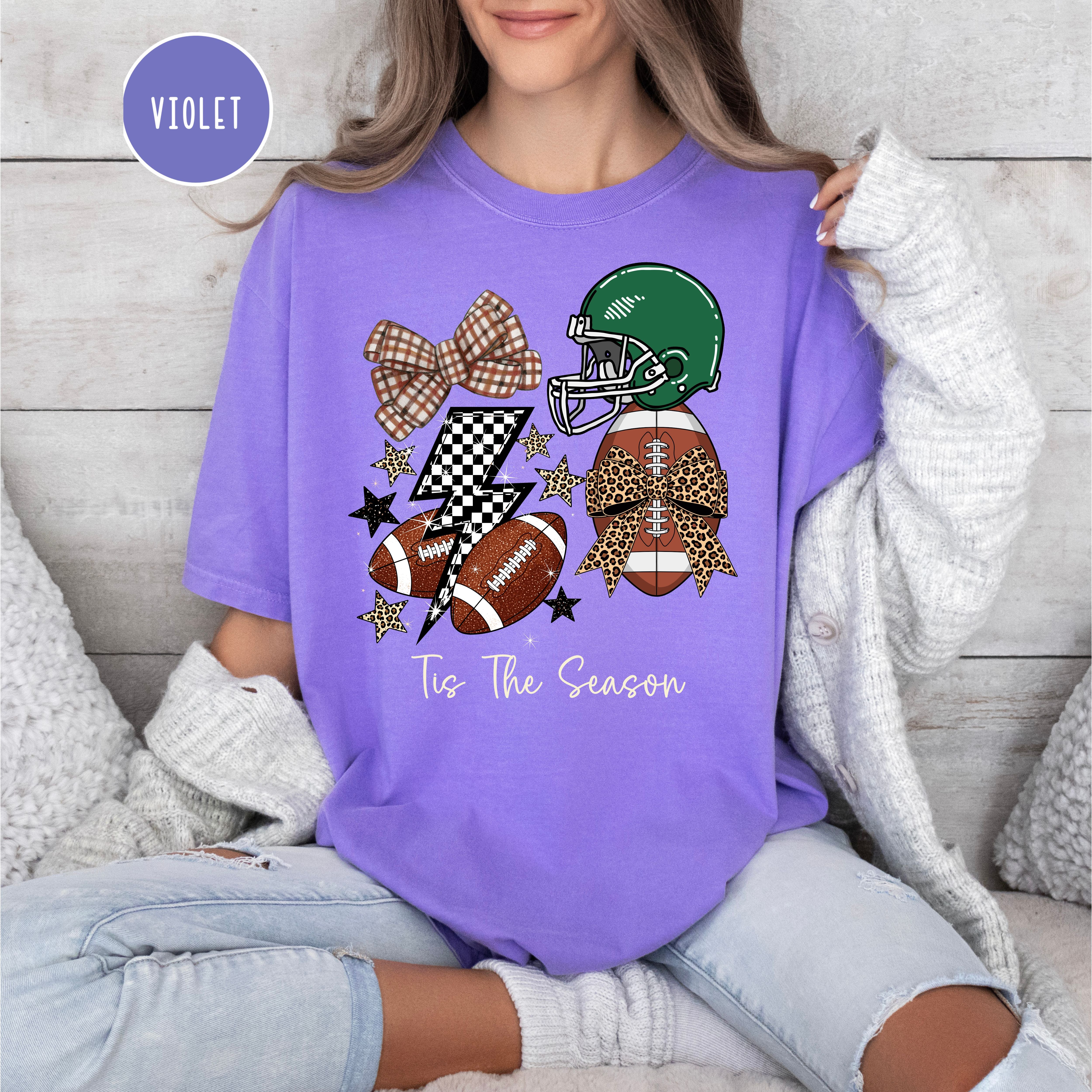 Tis The Season Football Comfort Colors Tee Shirt