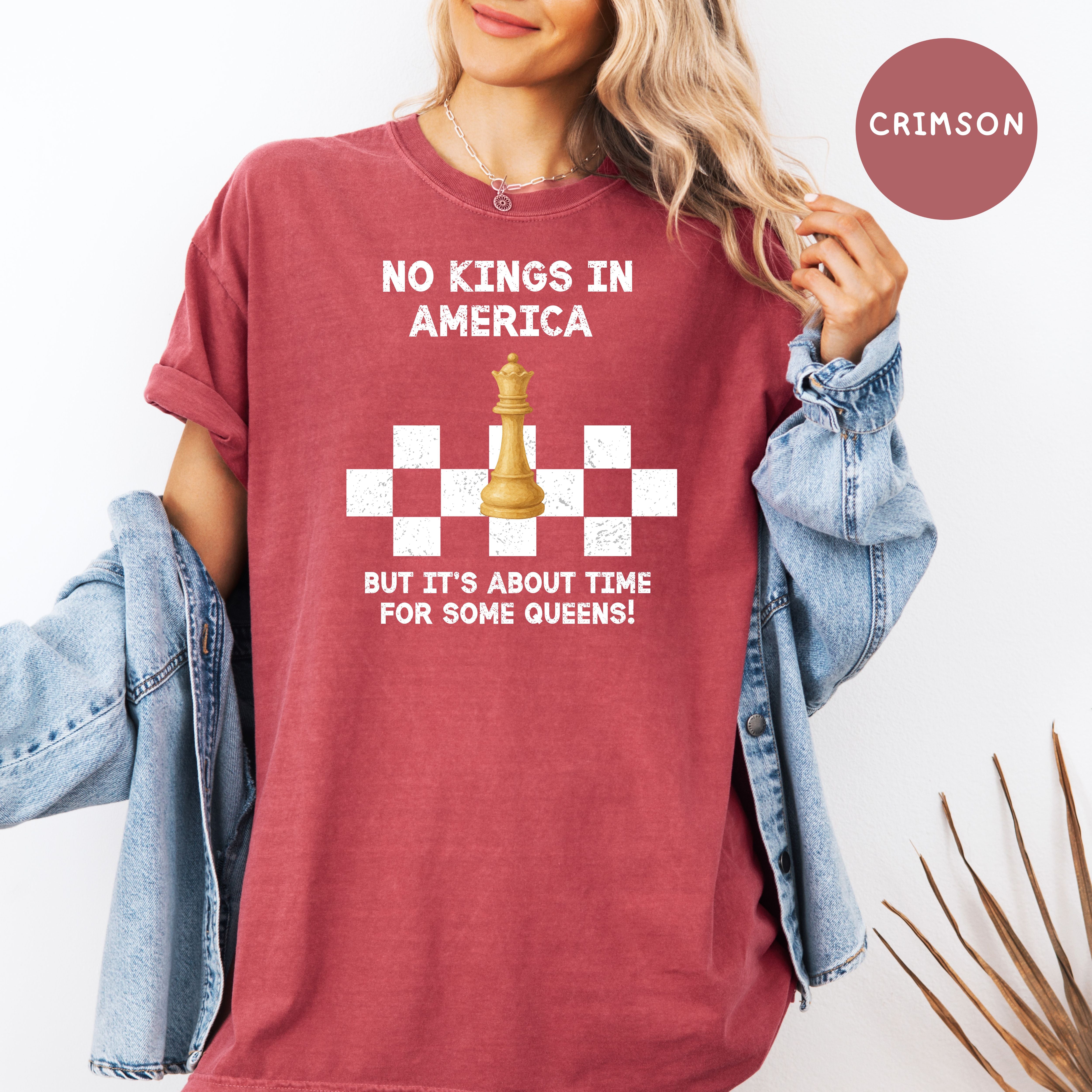 Chess Lover No Kings in America Anti-Trump Protest Comfort Colors Tee