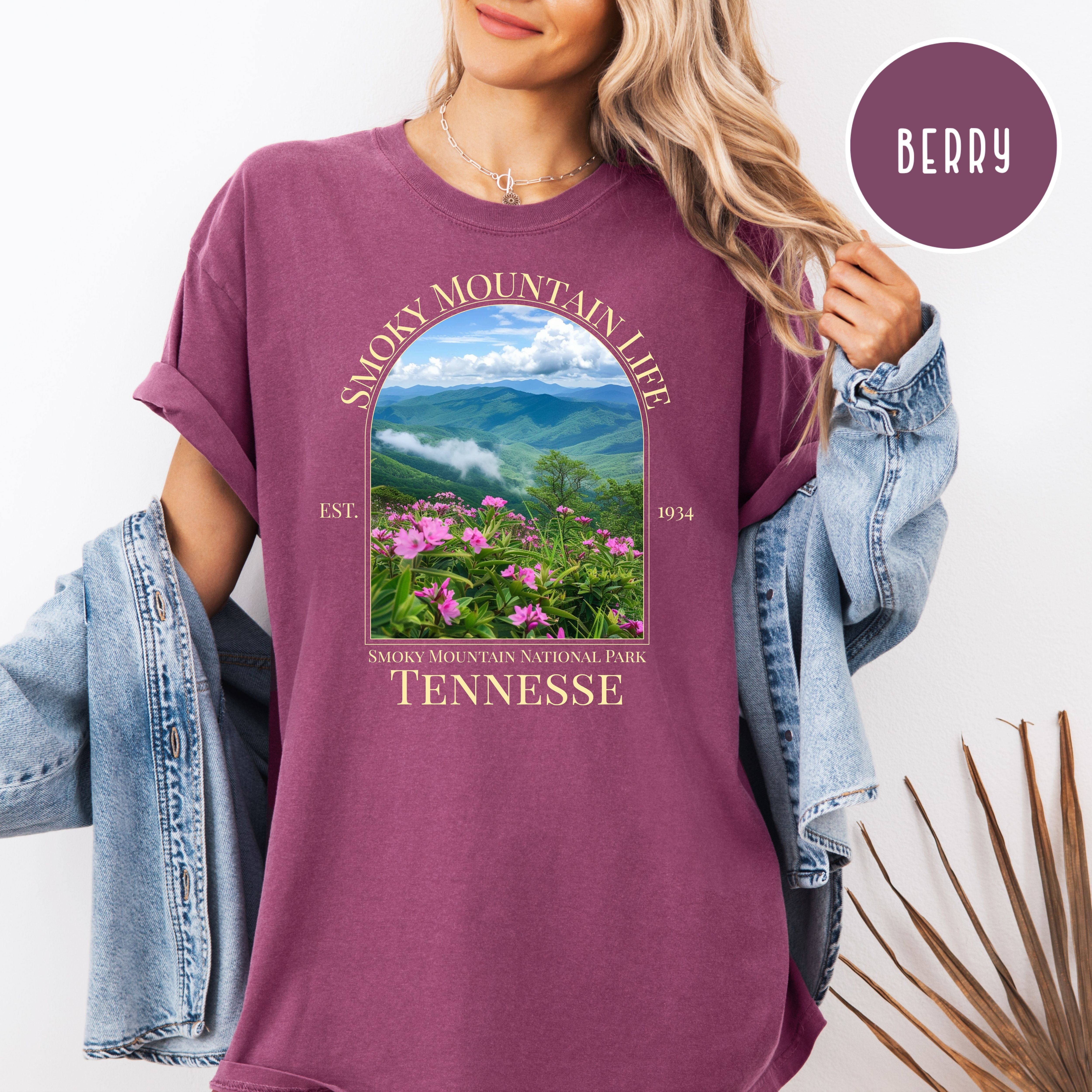 Smoky Mountain Life Comfort Colors T-Shirt, Smoky Mountain National Park Summer Vacation Shirt, Tennessee Gift Shirt