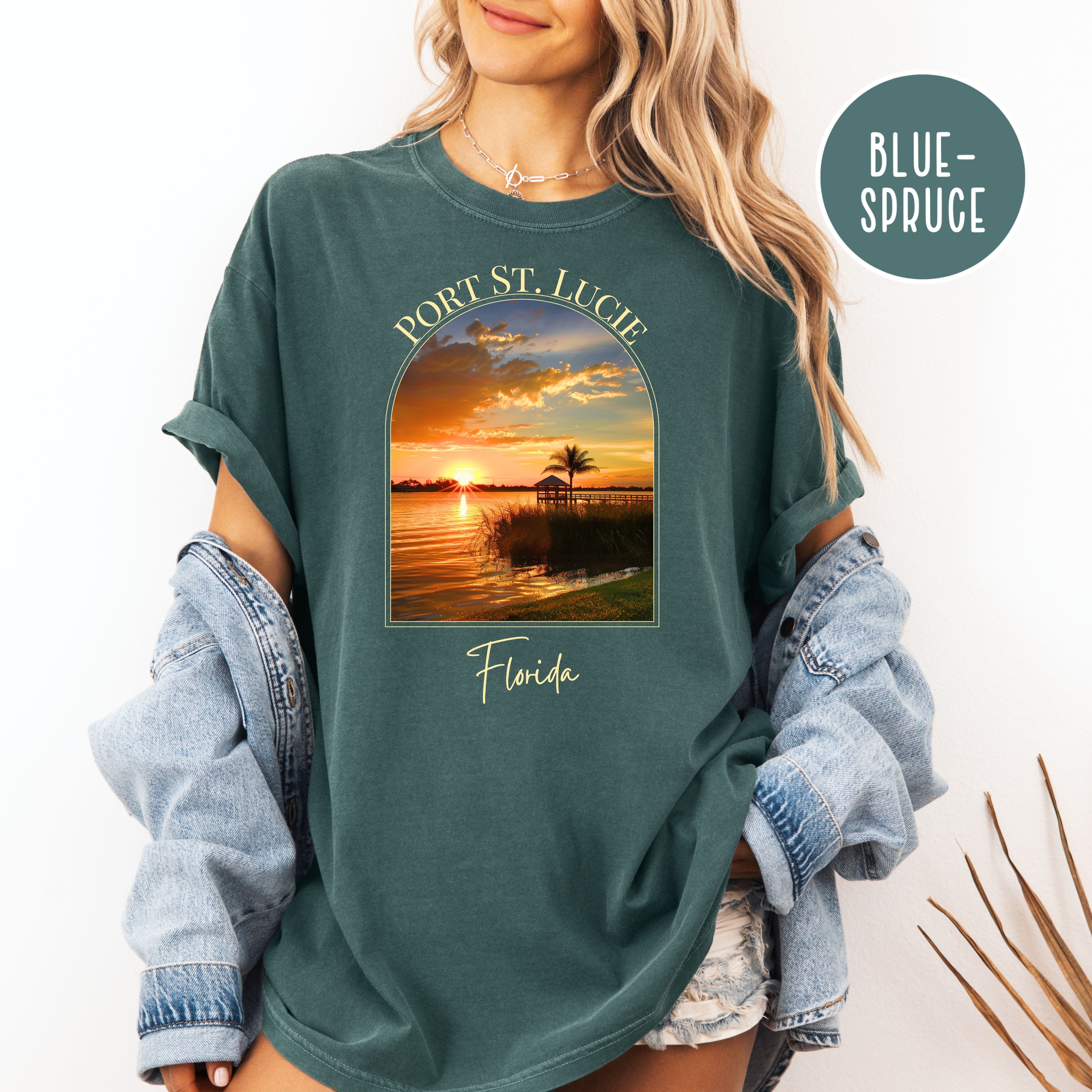 Port St Lucie Florida Sunset Comfort Colors Vacation Gift Shirt