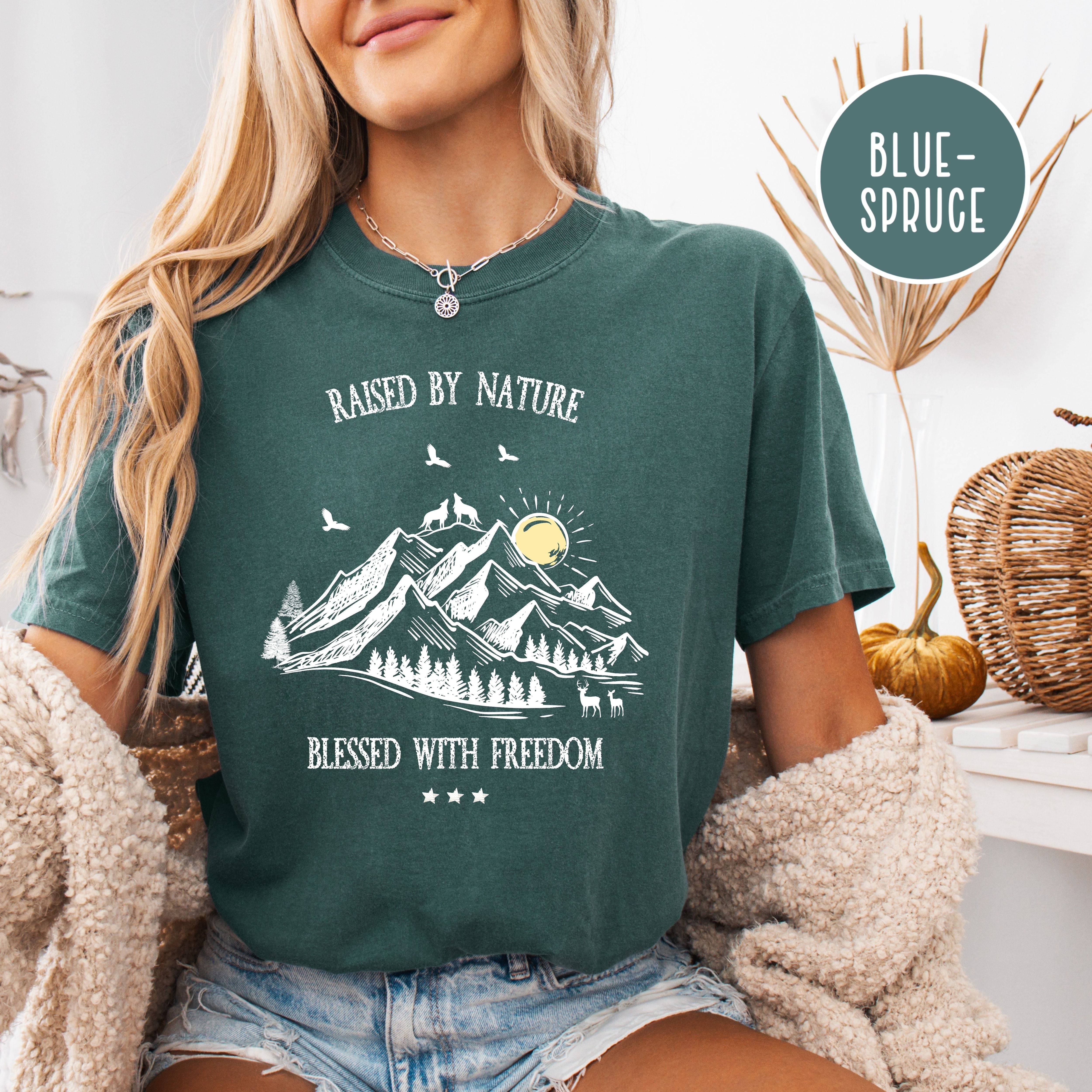 Raised By Nature Blessed With Freedom Comfort Colors® Tee