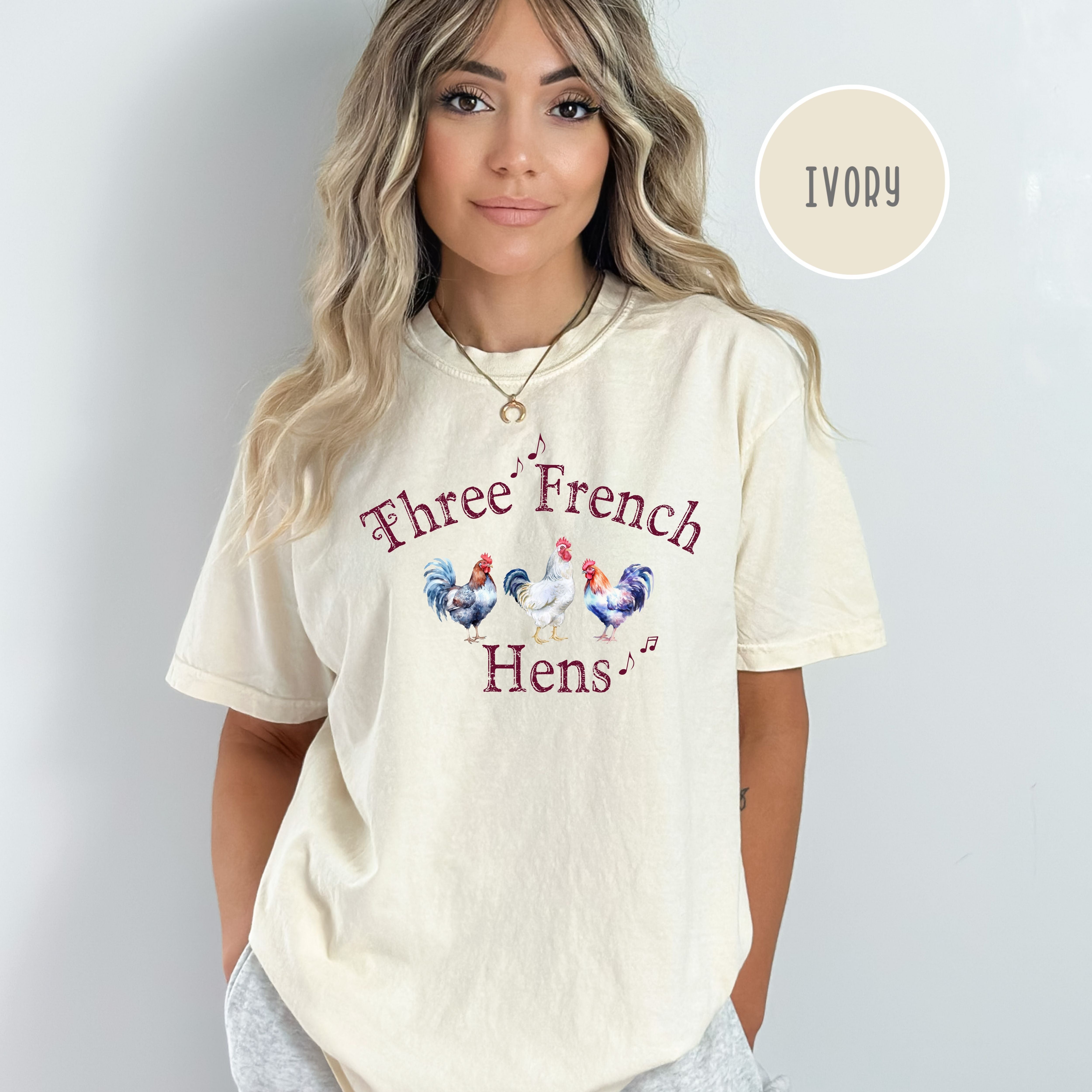 Three French Hens Comfort Colors® Christmas Tee