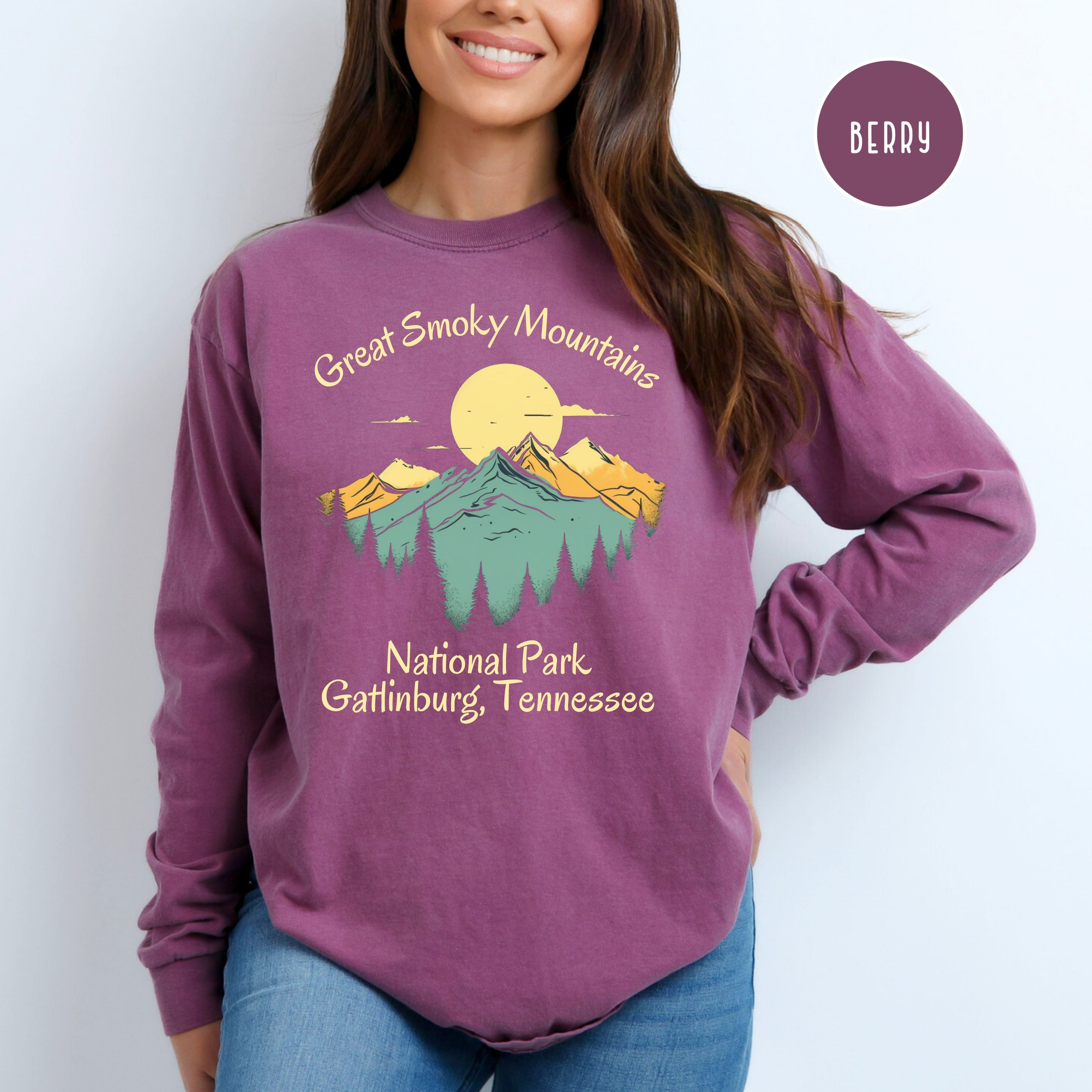 Great Smoky Mountains National Park Comfort Colors Long Sleeve Unisex Tee