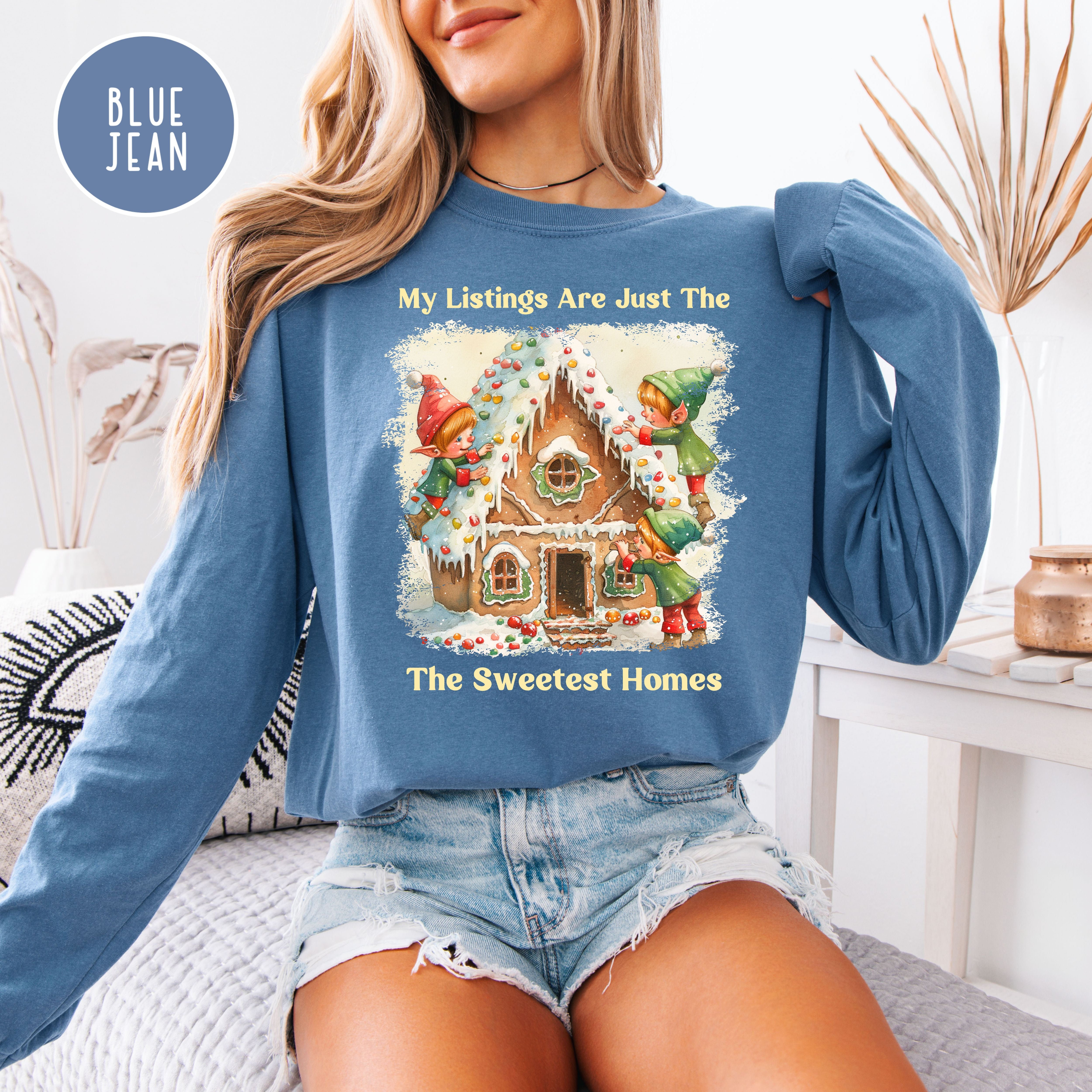 Funny Real Estate Agent Christmas Comfort Colors Unisex Long Sleeve Shirt