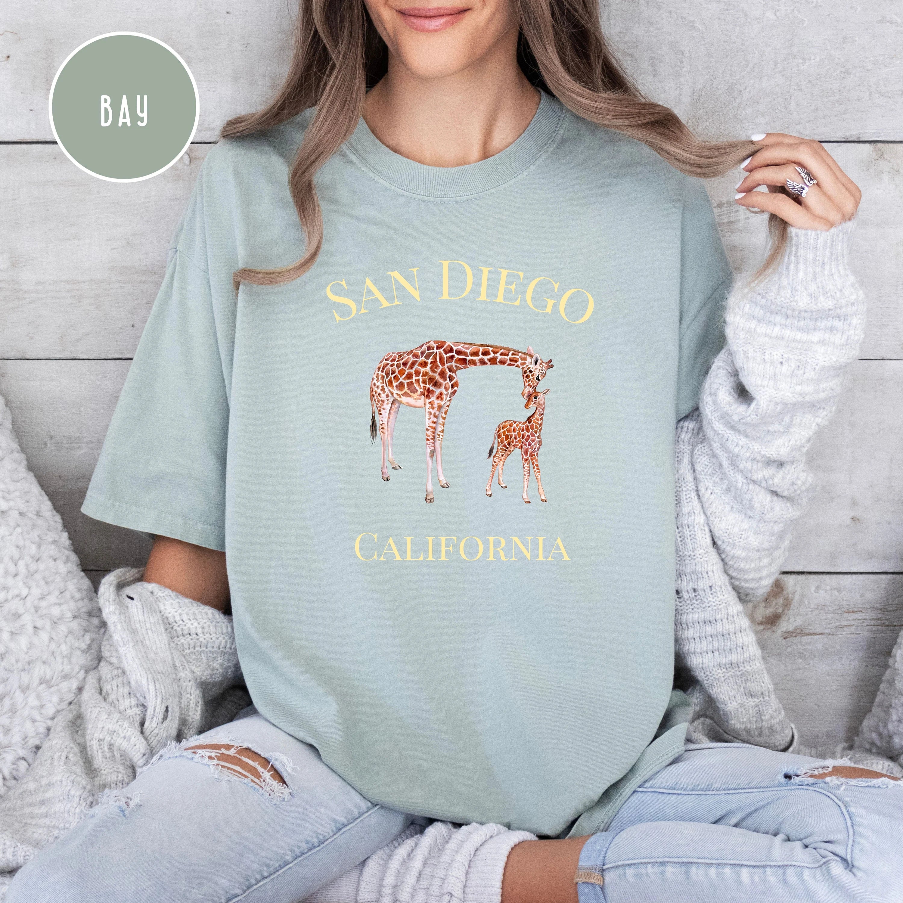 San Diego Mom & Baby Giraffe Comfort Colors® Tee