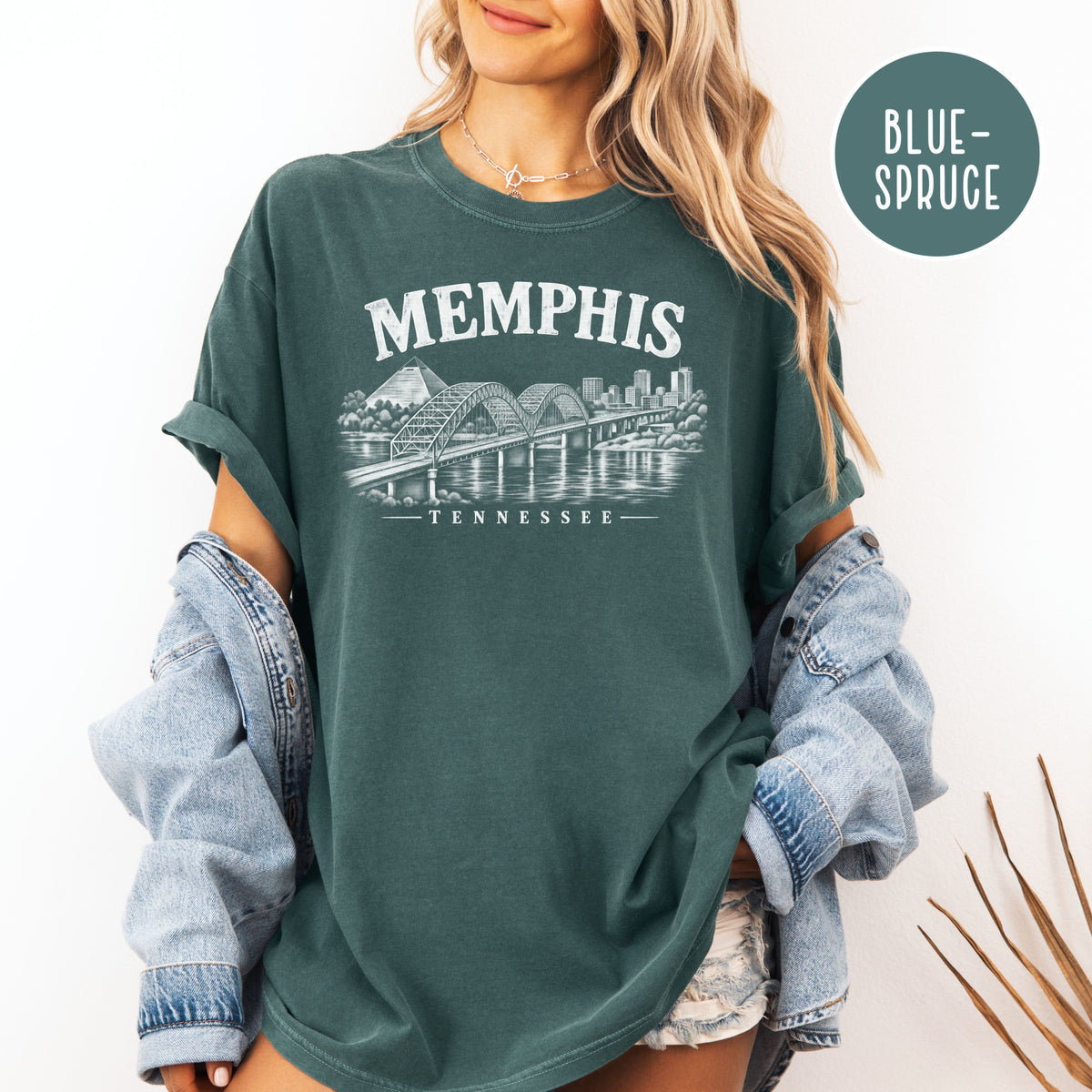 Memphis Tennessee Distressed Style Unisex Comfort Colors T-Shirt, Memphis River Bridge Shirt, Memphis Gift Shirt, Memphis Vacation Tee Shirt