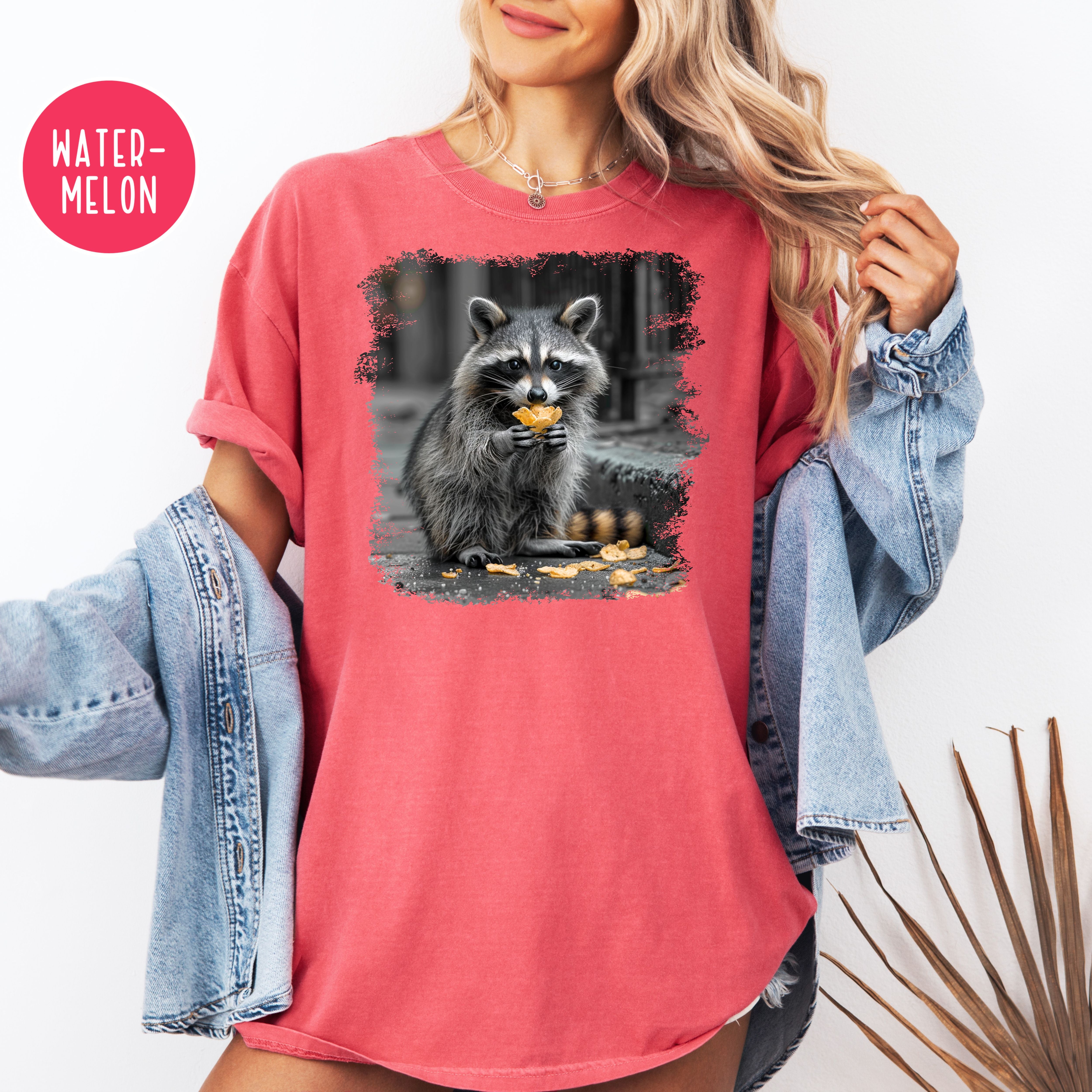 Funny Animal Meme Comfort Colors T-Shirt, Raccoon Eating Chips Shirt, Raccoon Lover Tee Shirt, Funny Animal Lover Shirt