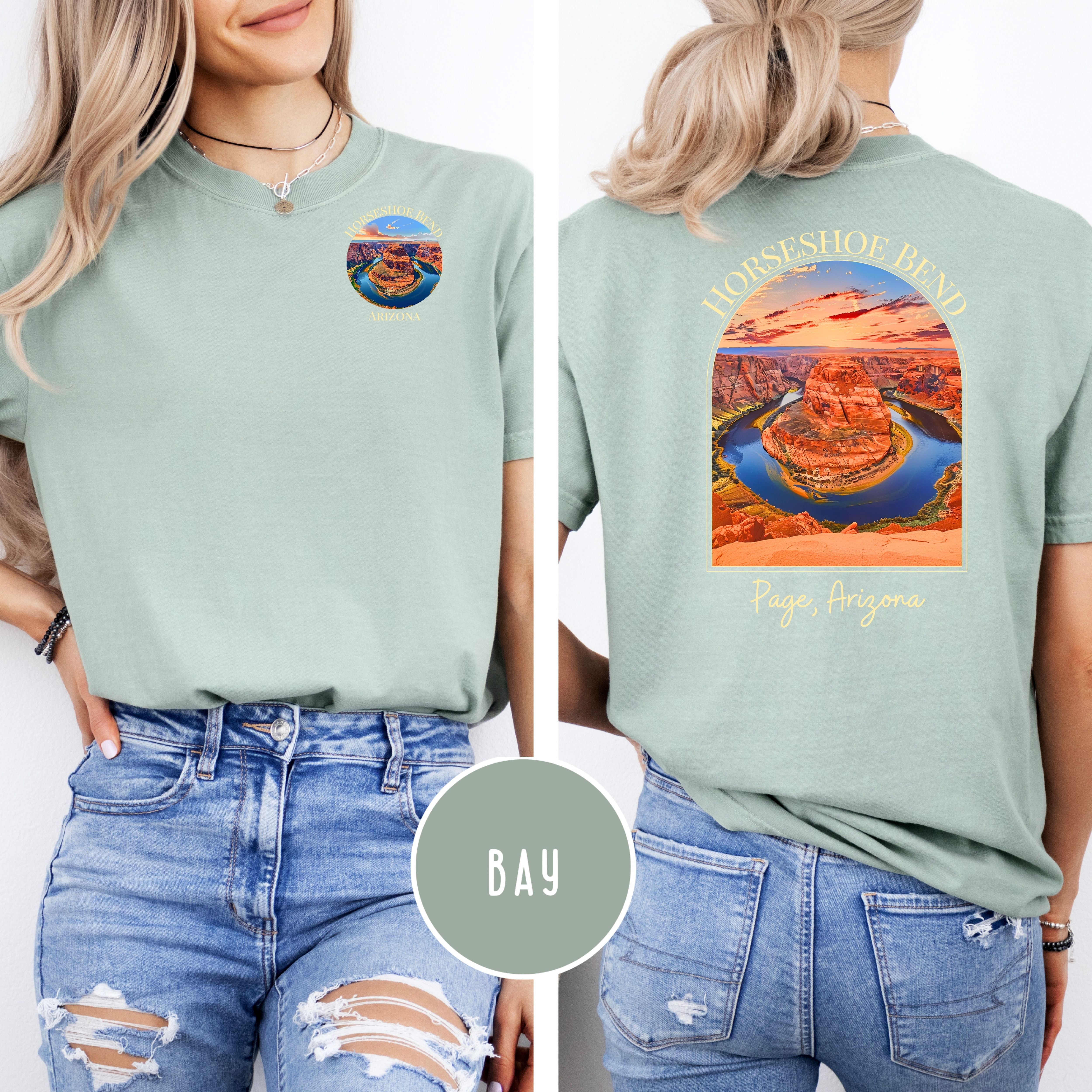 Horseshoe Bend Arizona Comfort Colors Tee Front/Back Design