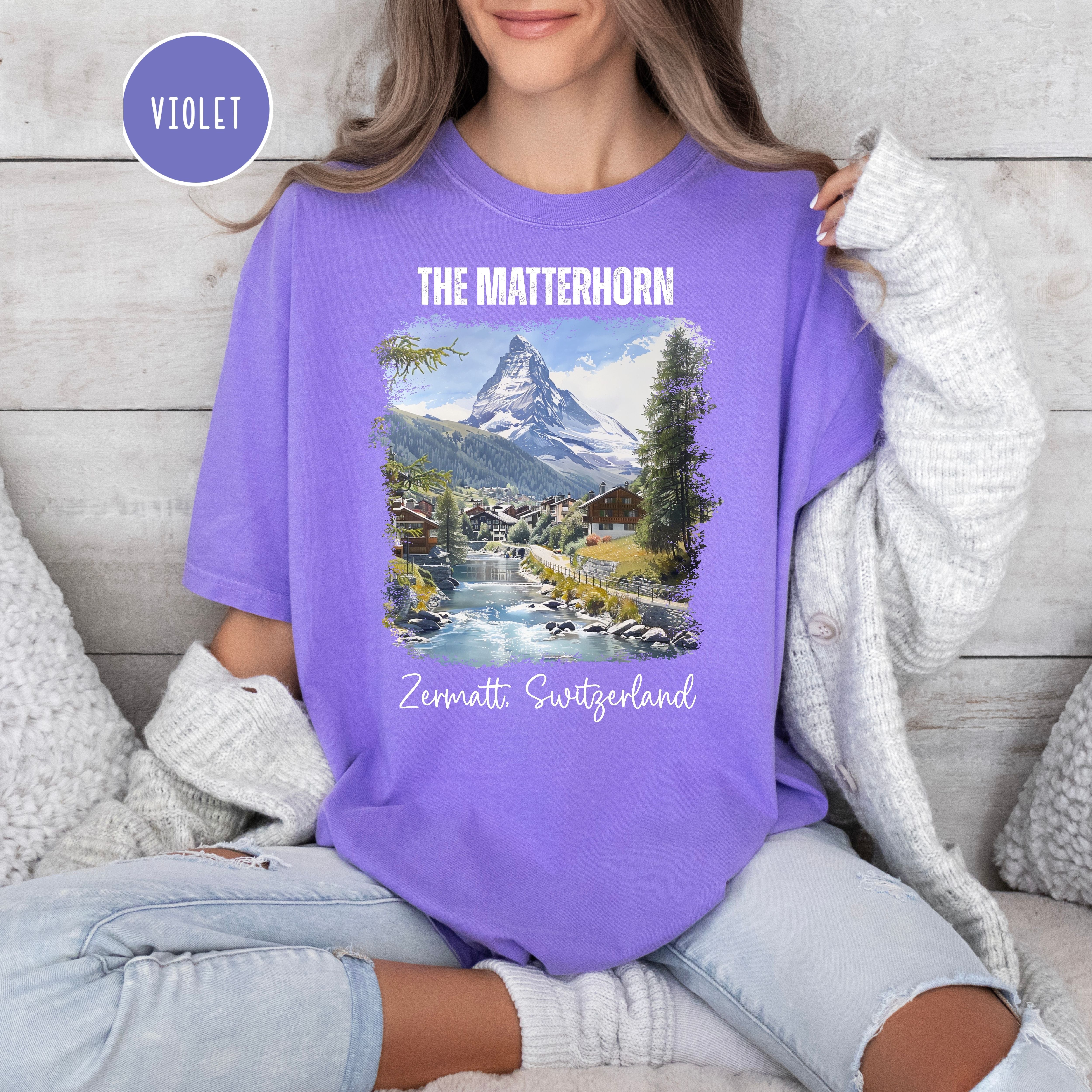 Matterhorn Zermatt Switzerland Comfort Colors Swiss Alps Vacation Gift Tee