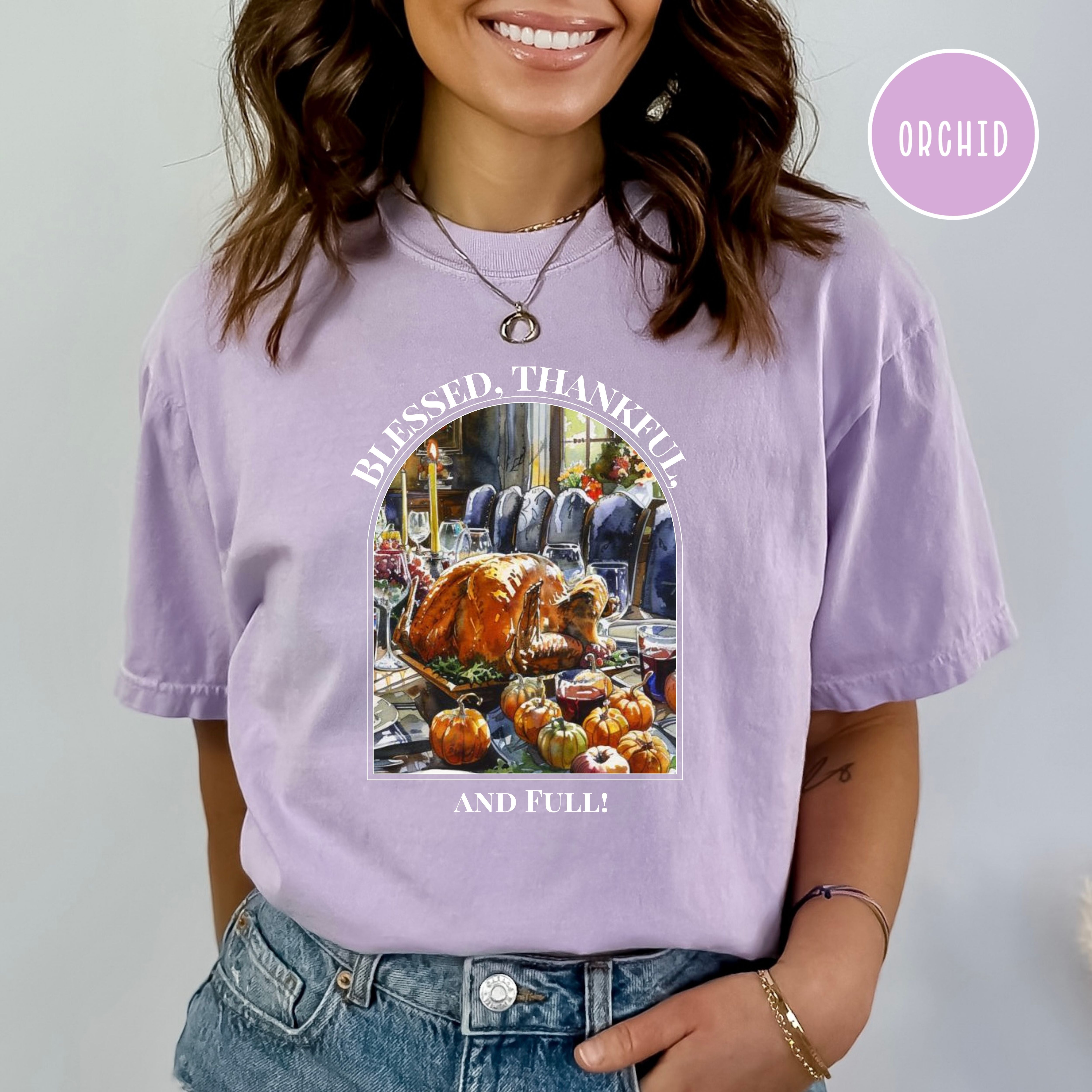 Blessed and Full Thanksgiving Comfort Colors® Tee